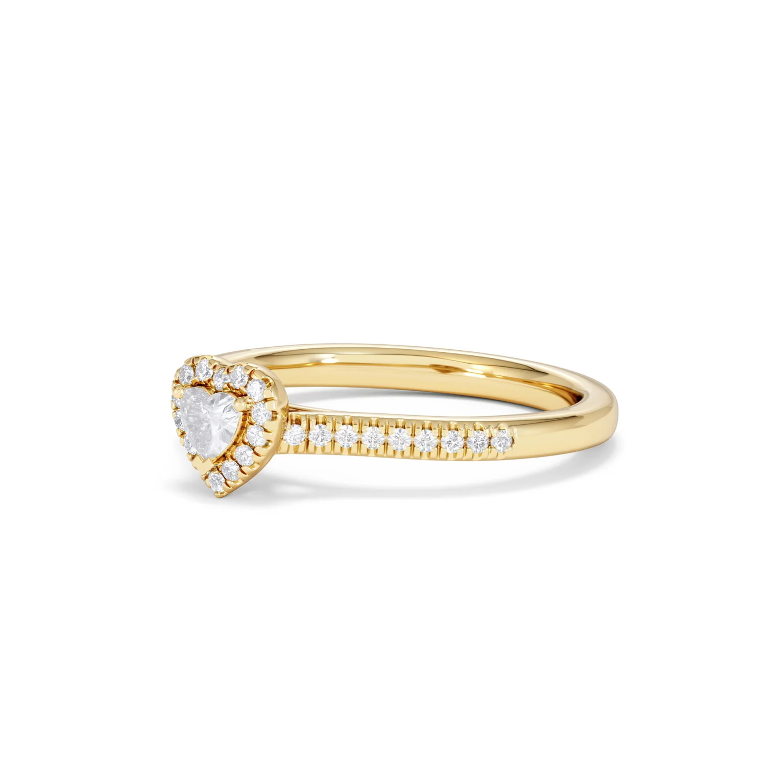 Lumia Heart Cut Lab Diamond Halo Ring 0.33ct F/VS in 18K Gold Vermeil - Image 81