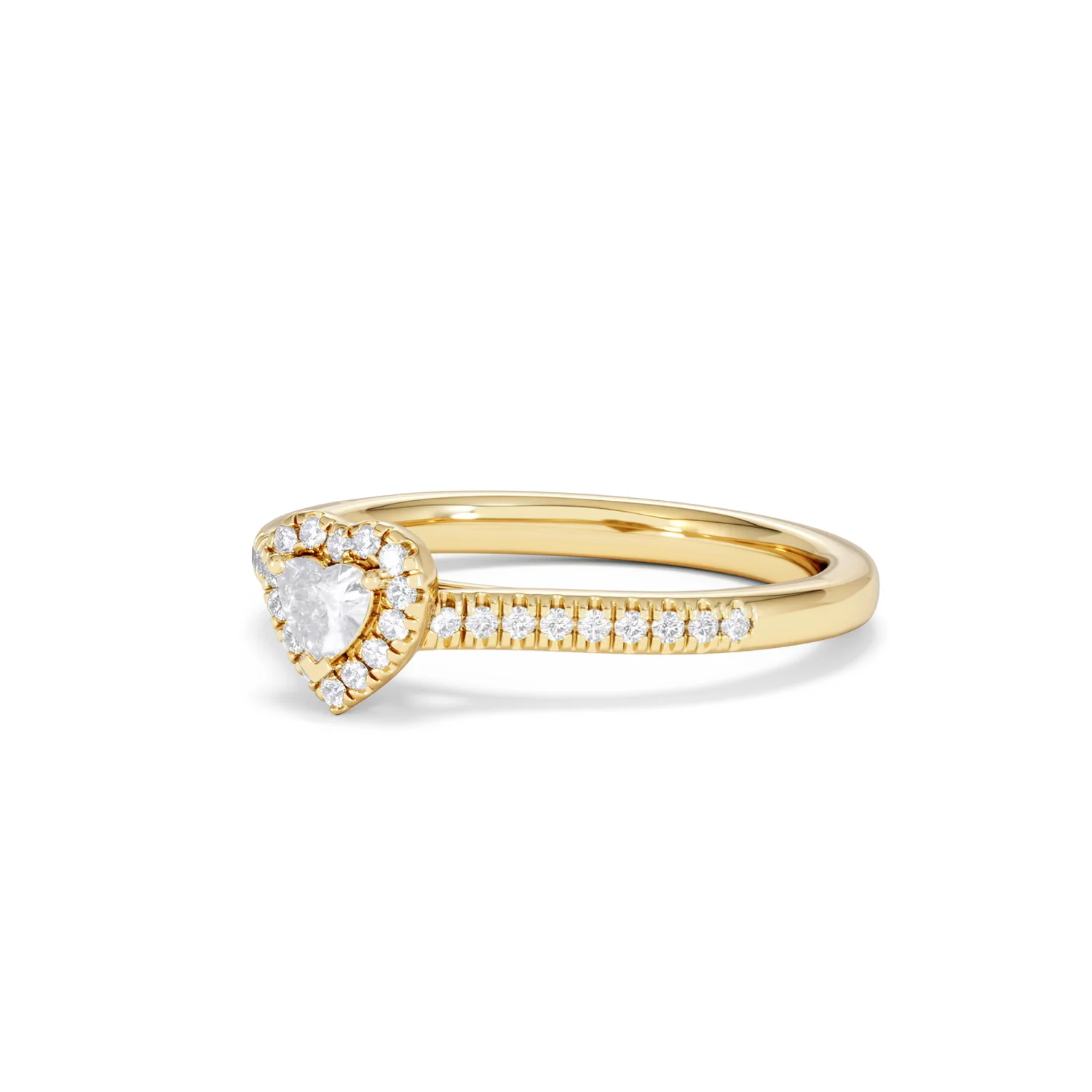 Lumia Heart Cut Lab Diamond Halo Ring 0.33ct F/VS in 18K Gold Vermeil - Image 82