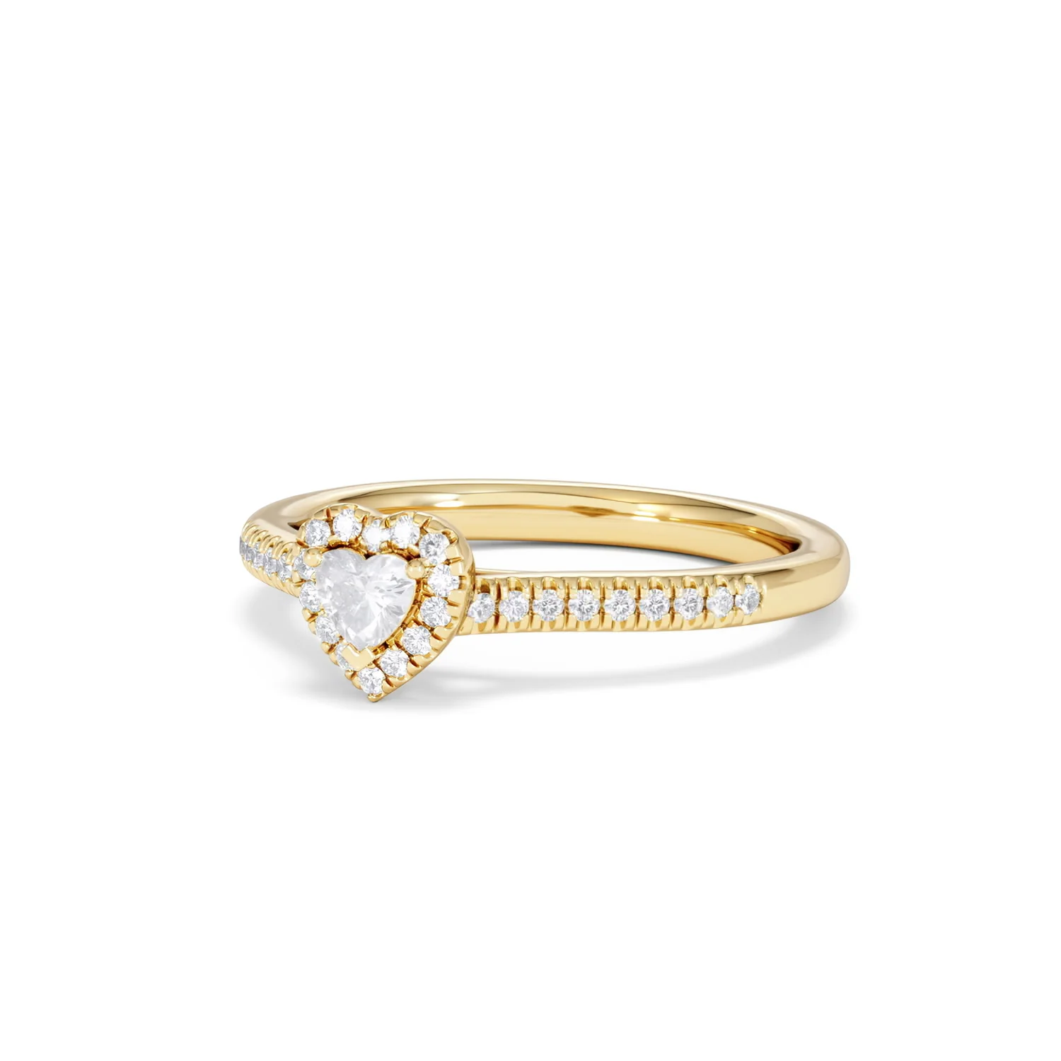 Lumia Heart Cut Lab Diamond Halo Ring 0.33ct F/VS in 18K Gold Vermeil - Image 84