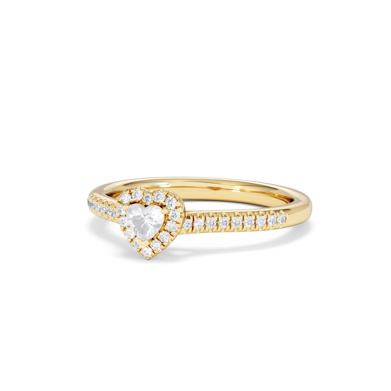 Lumia Heart Cut Lab Diamond Halo Ring 0.33ct F/VS in 18K Gold Vermeil - Image 85