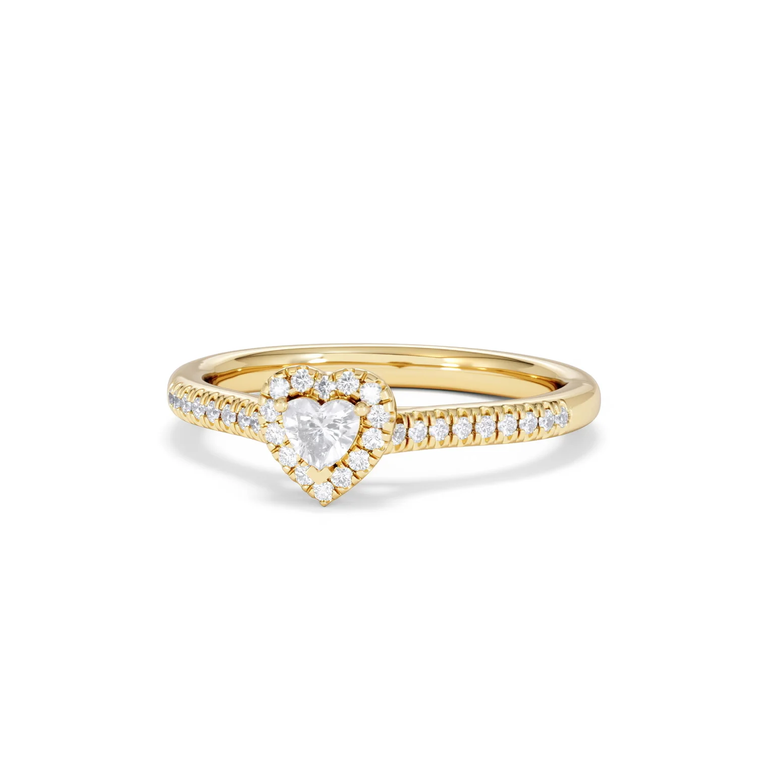 Lumia Heart Cut Lab Diamond Halo Ring 0.33ct F/VS in 18K Gold Vermeil - Image 87