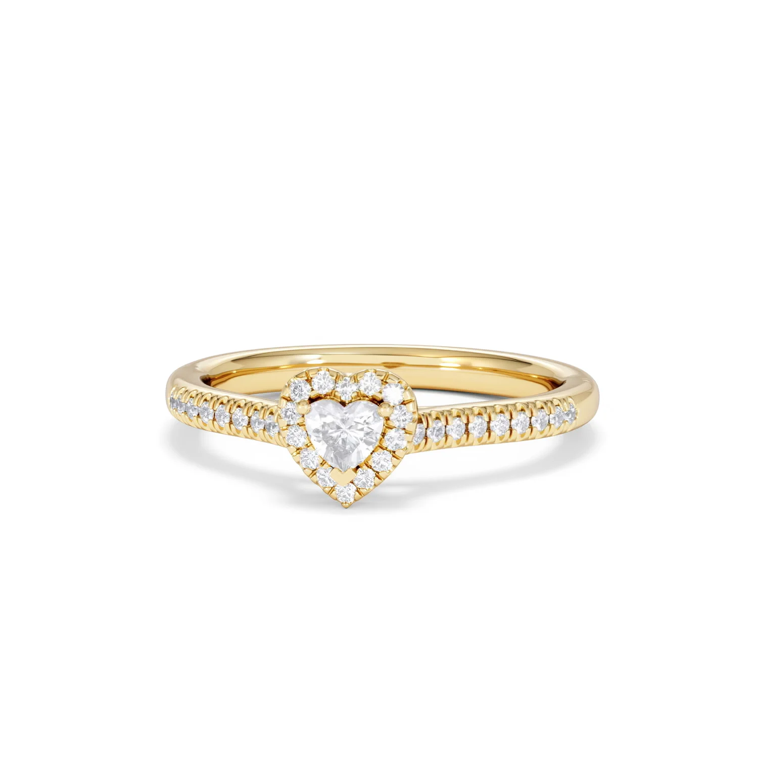 Lumia Heart Cut Lab Diamond Halo Ring 0.33ct F/VS in 18K Gold Vermeil - Image 88