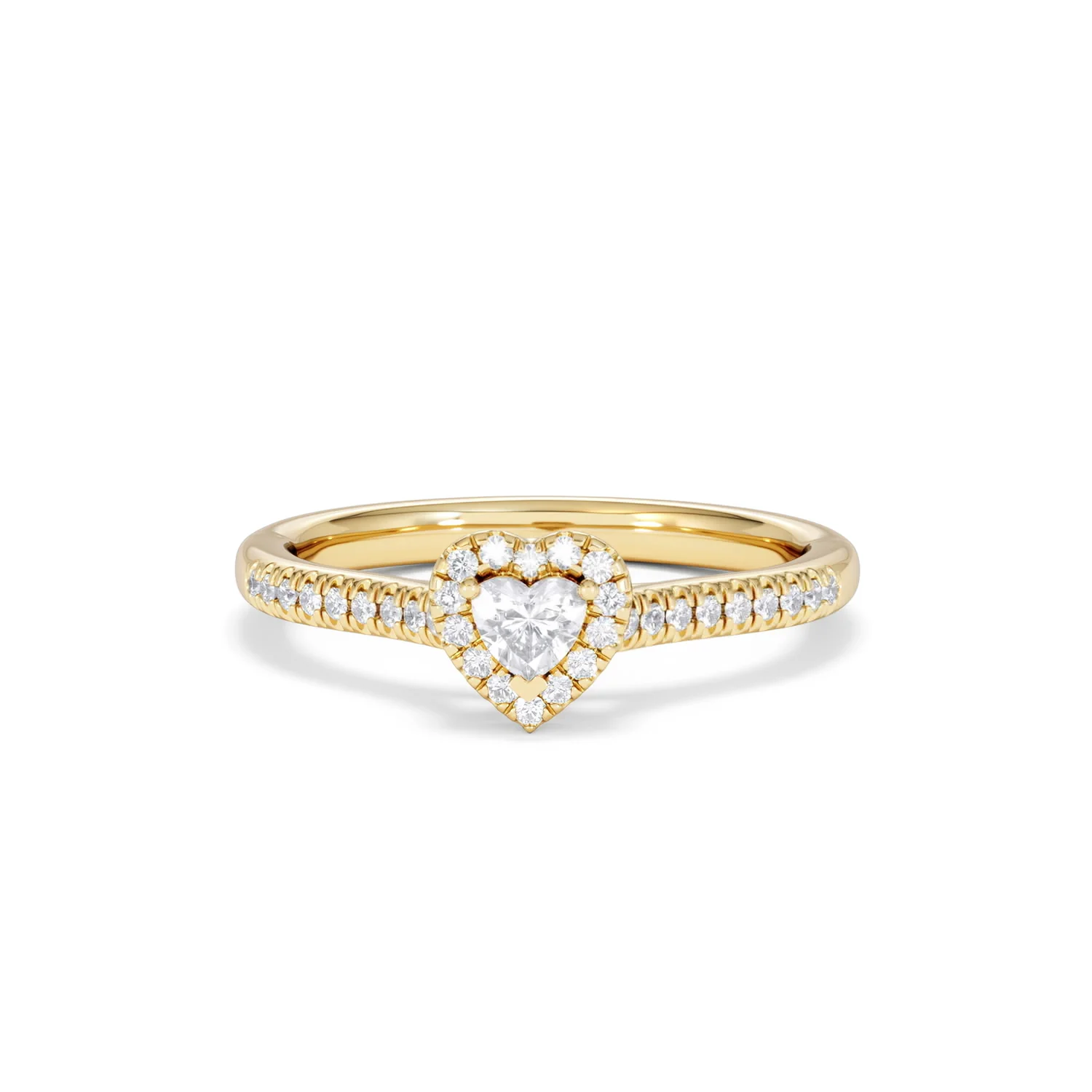 Lumia Heart Cut Lab Diamond Halo Ring 0.33ct F/VS in 18K Gold Vermeil - Image 89