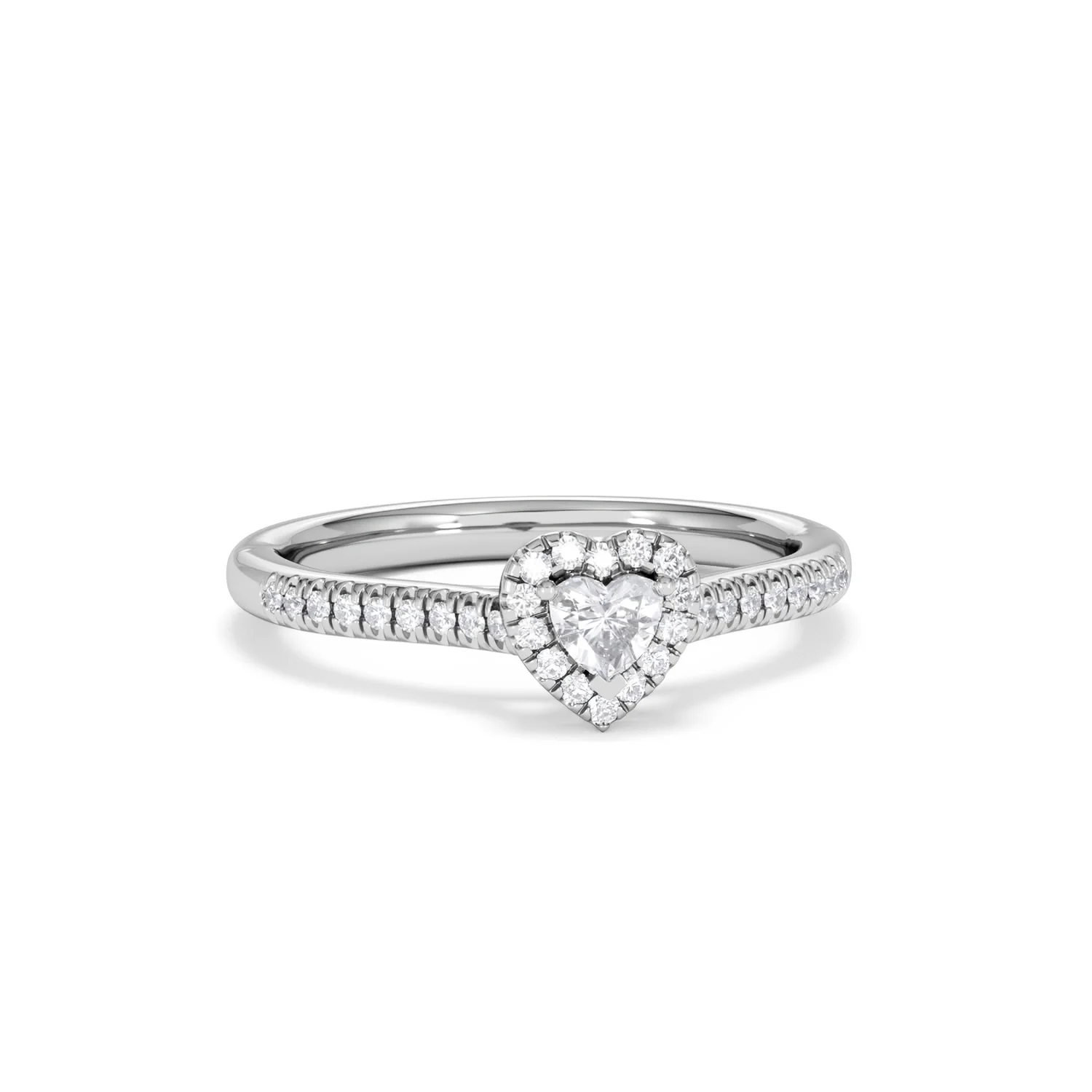 Lumia Heart Cut Lab Diamond Halo Ring 0.33ct F/VS in 925 Silver - Image 11