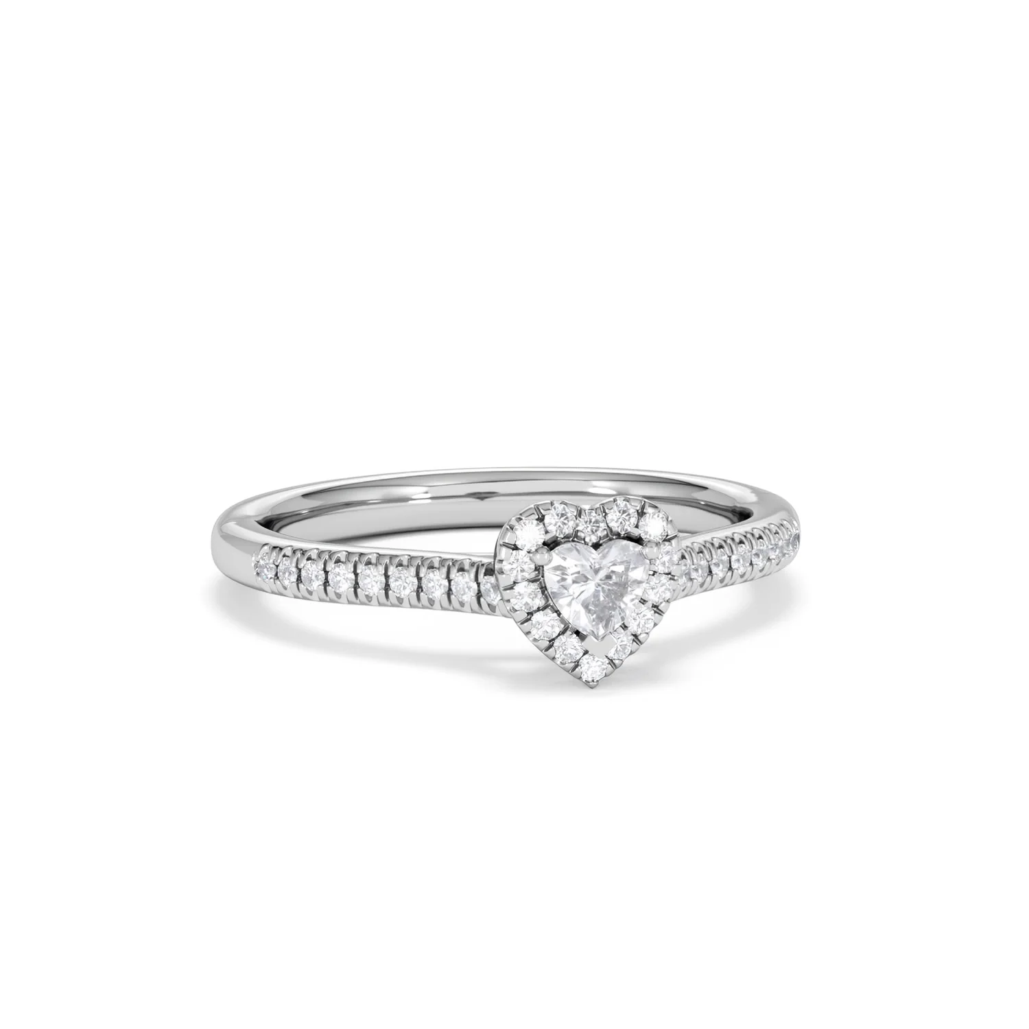 Lumia Heart Cut Lab Diamond Halo Ring 0.33ct F/VS in 925 Silver - Image 12