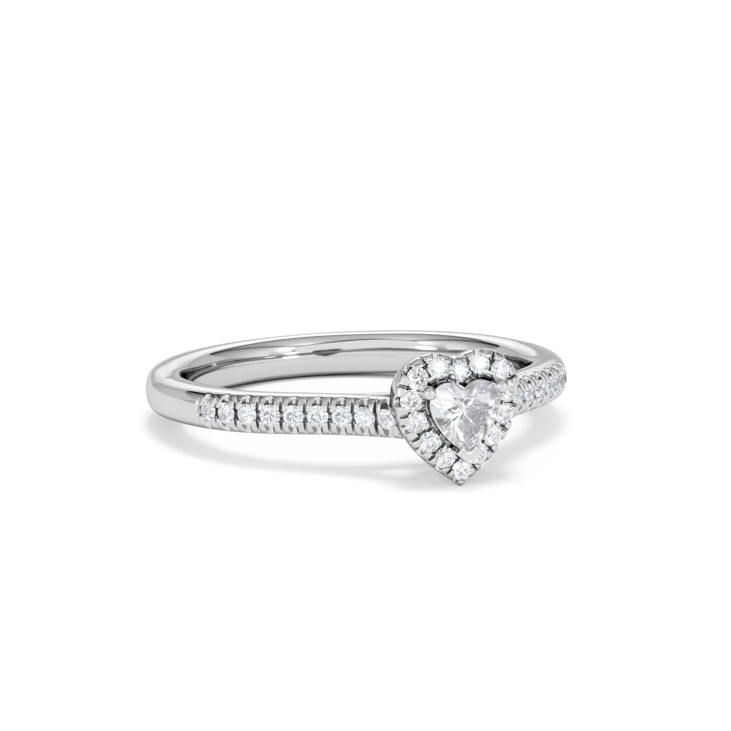 Lumia Heart Cut Lab Diamond Halo Ring 0.33ct F/VS in 925 Silver - Image 14