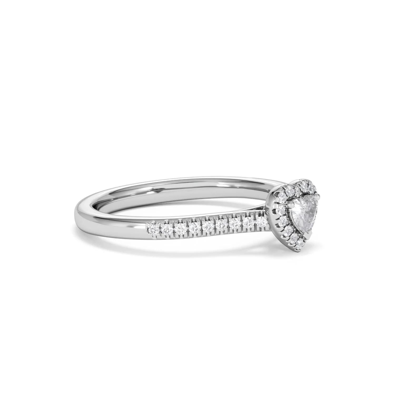 Lumia Heart Cut Lab Diamond Halo Ring 0.33ct F/VS in 925 Silver - Image 20