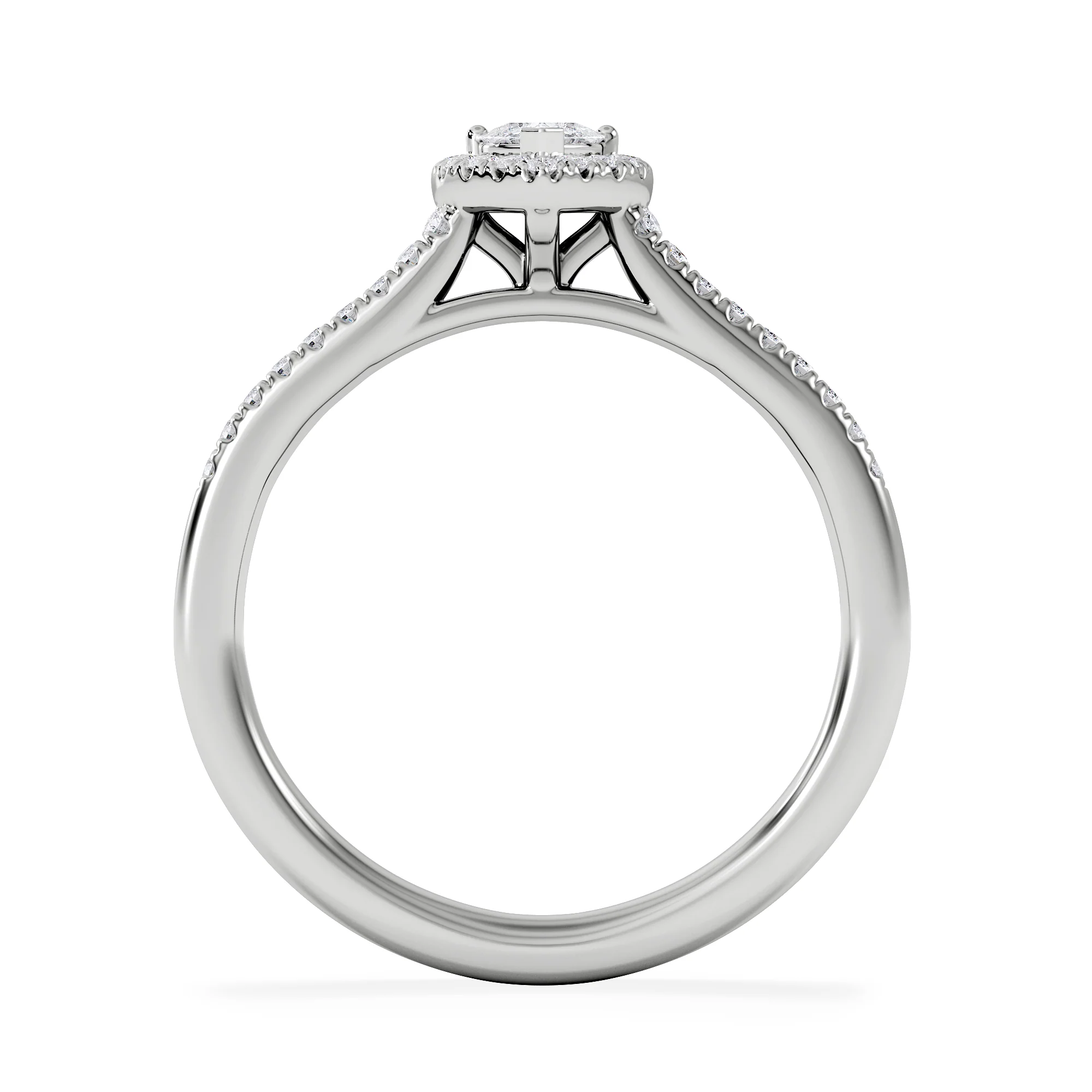 Lumia Heart Cut Lab Diamond Halo Ring 0.33ct F/VS in 925 Silver - Image 3