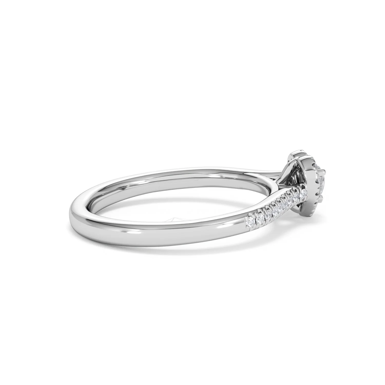 Lumia Heart Cut Lab Diamond Halo Ring 0.33ct F/VS in 925 Silver - Image 32