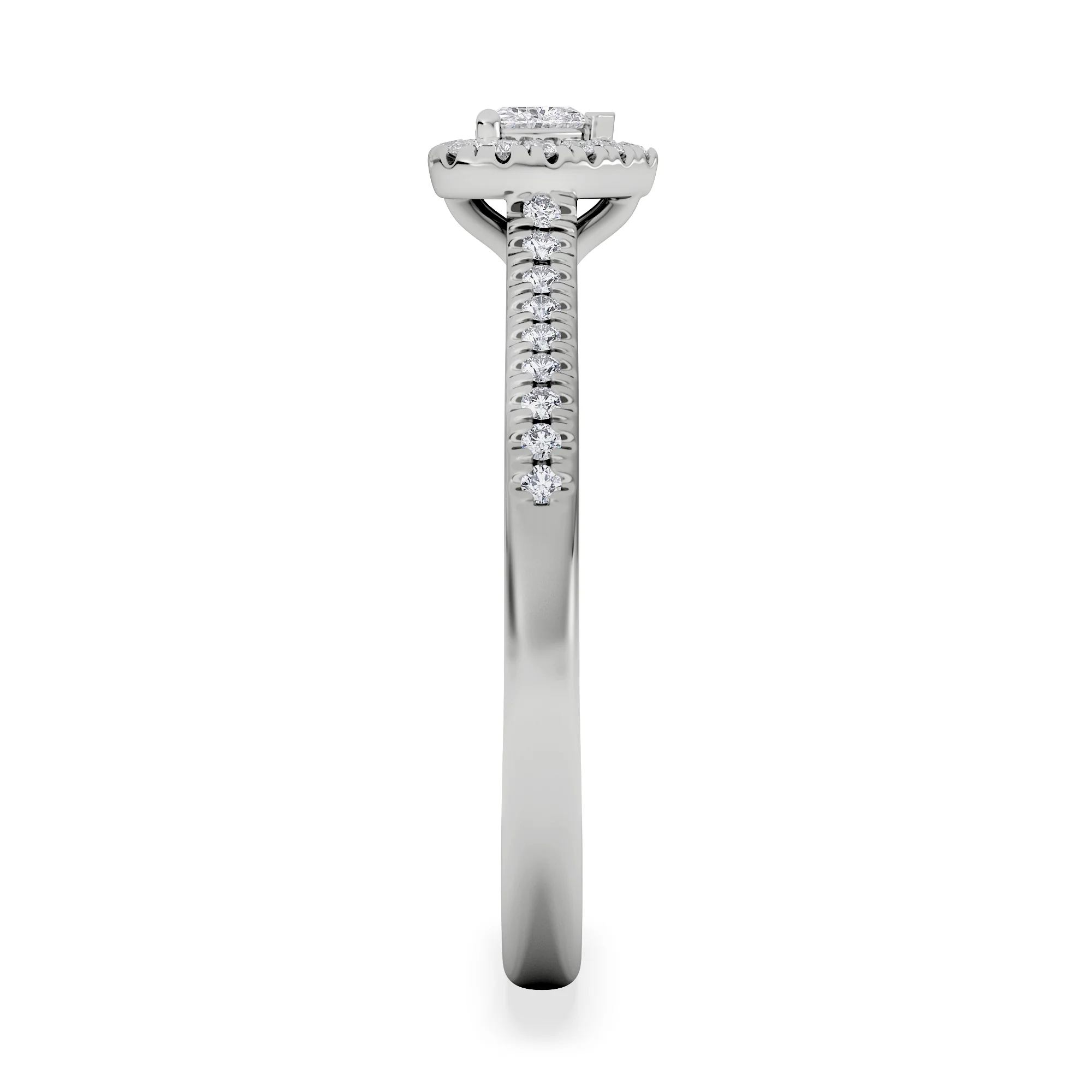 Lumia Heart Cut Lab Diamond Halo Ring 0.33ct F/VS in 925 Silver - Image 5