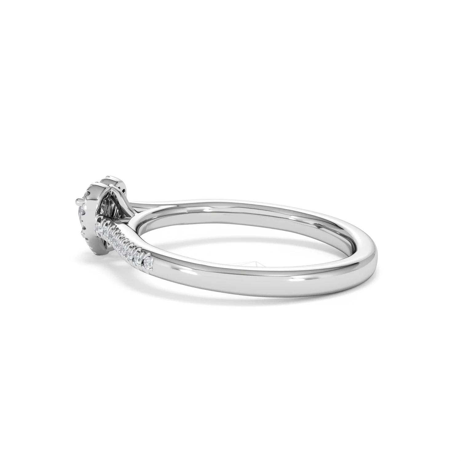 Lumia Heart Cut Lab Diamond Halo Ring 0.33ct F/VS in 925 Silver - Image 64