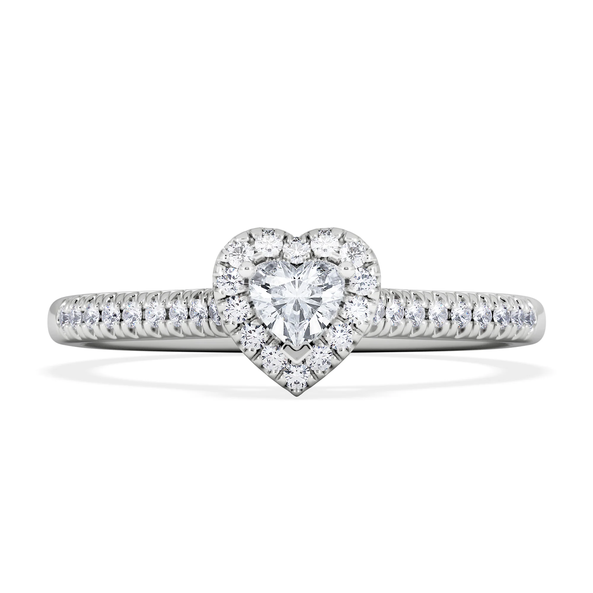 Lumia Heart Cut Lab Diamond Halo Ring 0.33ct F/VS in 925 Silver - Image 7