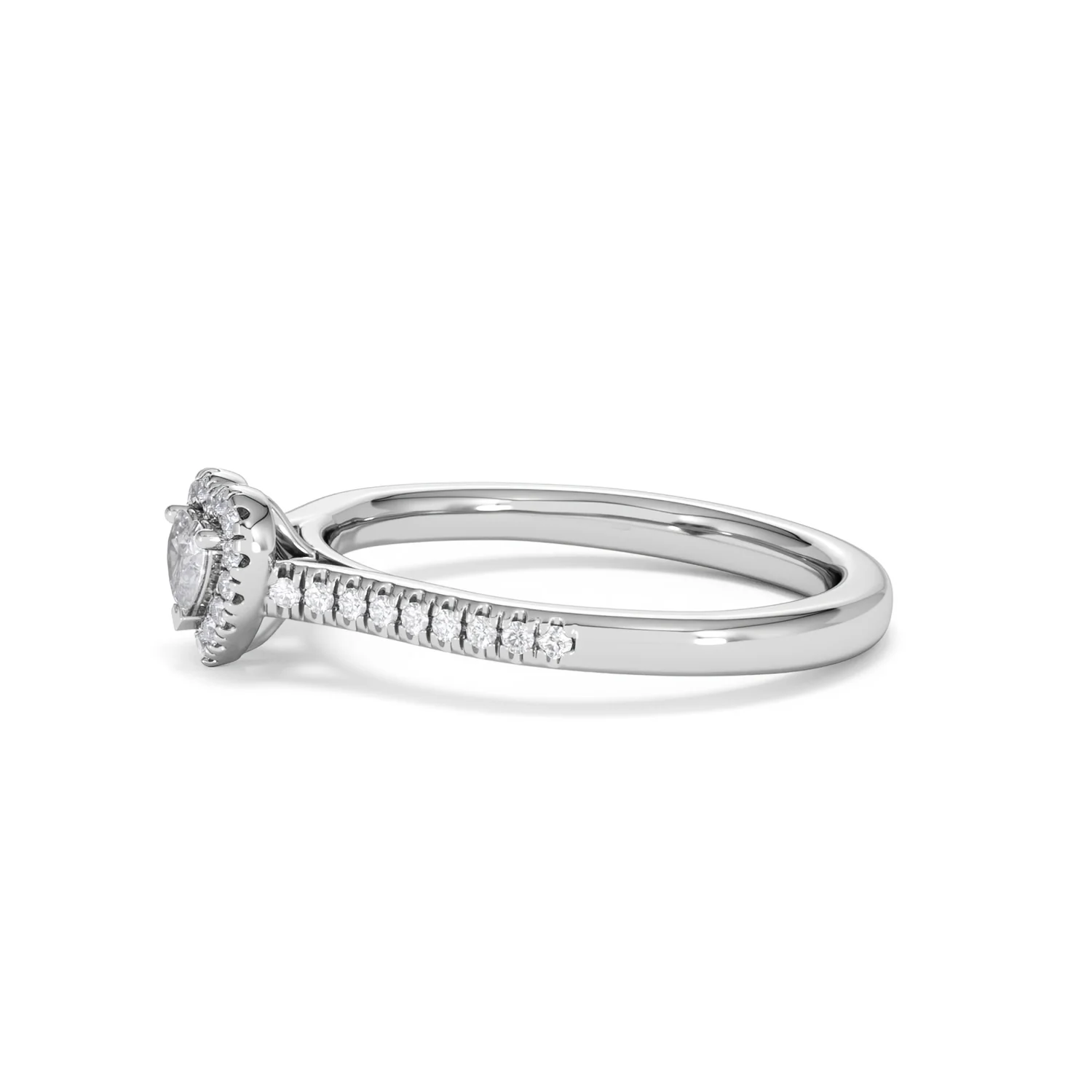 Lumia Heart Cut Lab Diamond Halo Ring 0.33ct F/VS in 925 Silver - Image 73