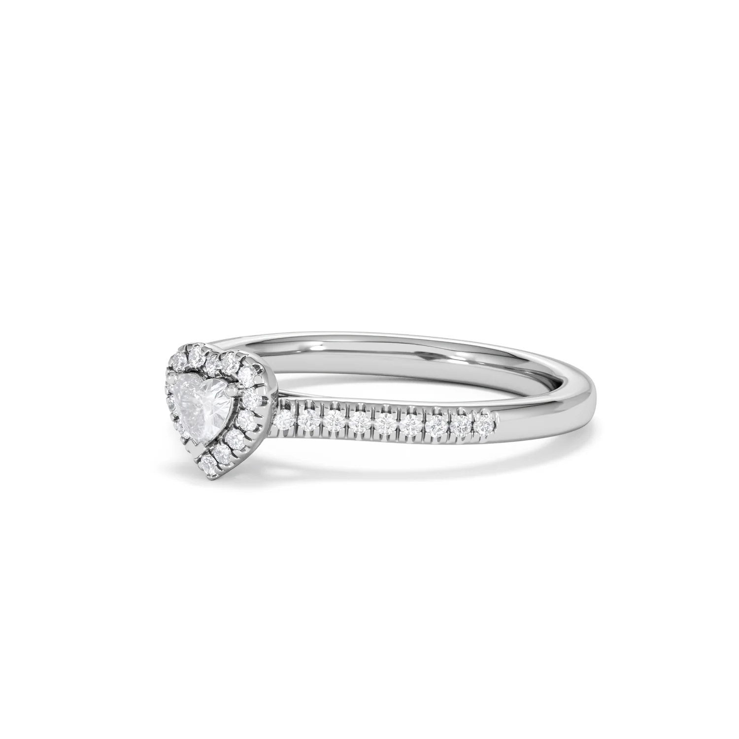 Lumia Heart Cut Lab Diamond Halo Ring 0.33ct F/VS in 925 Silver - Image 80