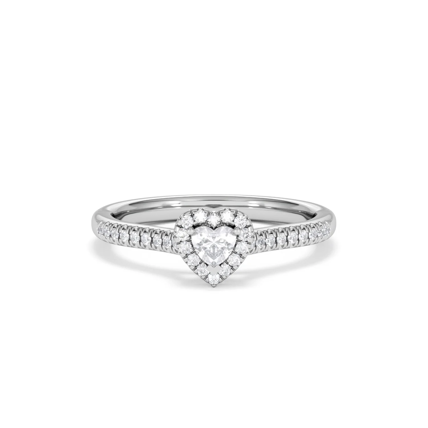 Lumia Heart Cut Lab Diamond Halo Ring 0.33ct F/VS in 925 Silver - Image 9