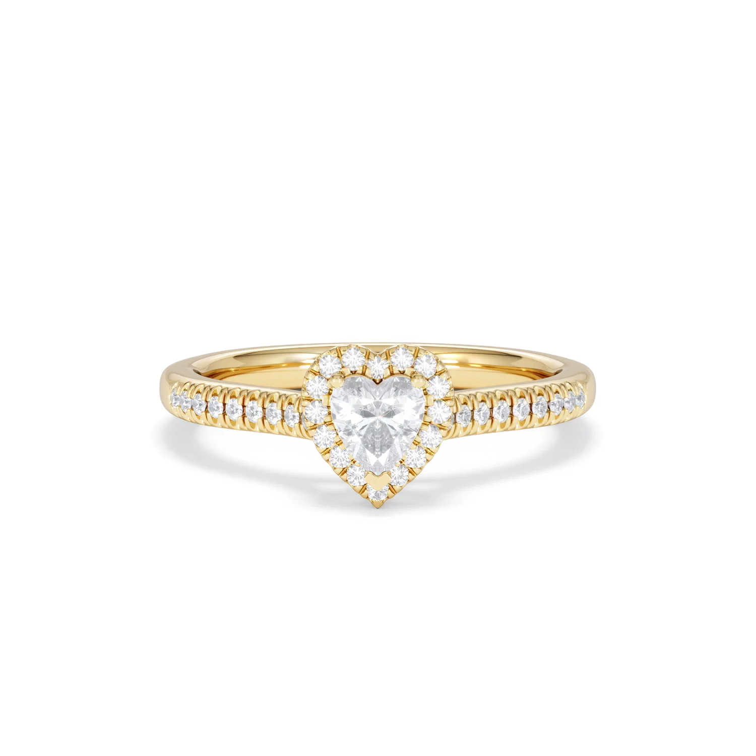 Lumia Heart Cut Lab Diamond Halo Ring 0.50ct F/VS in 18K Gold Vermeil - Image 10