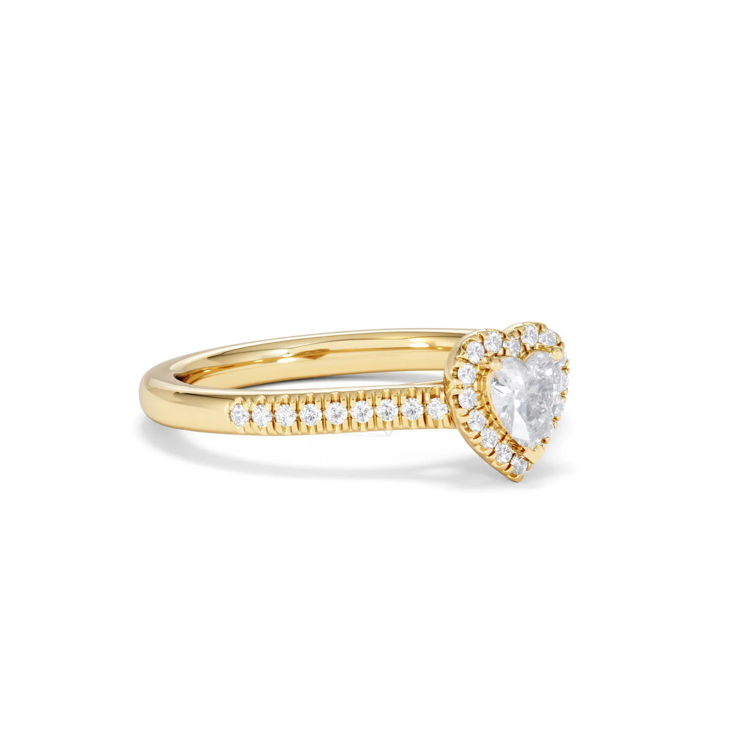 Lumia Heart Cut Lab Diamond Halo Ring 0.50ct F/VS in 18K Gold Vermeil - Image 18