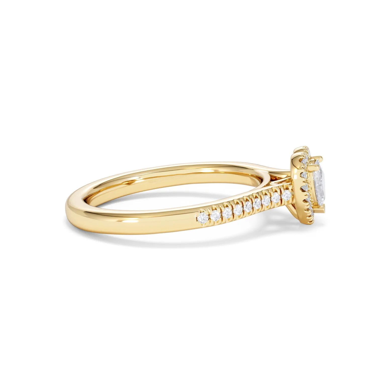 Lumia Heart Cut Lab Diamond Halo Ring 0.50ct F/VS in 18K Gold Vermeil - Image 28