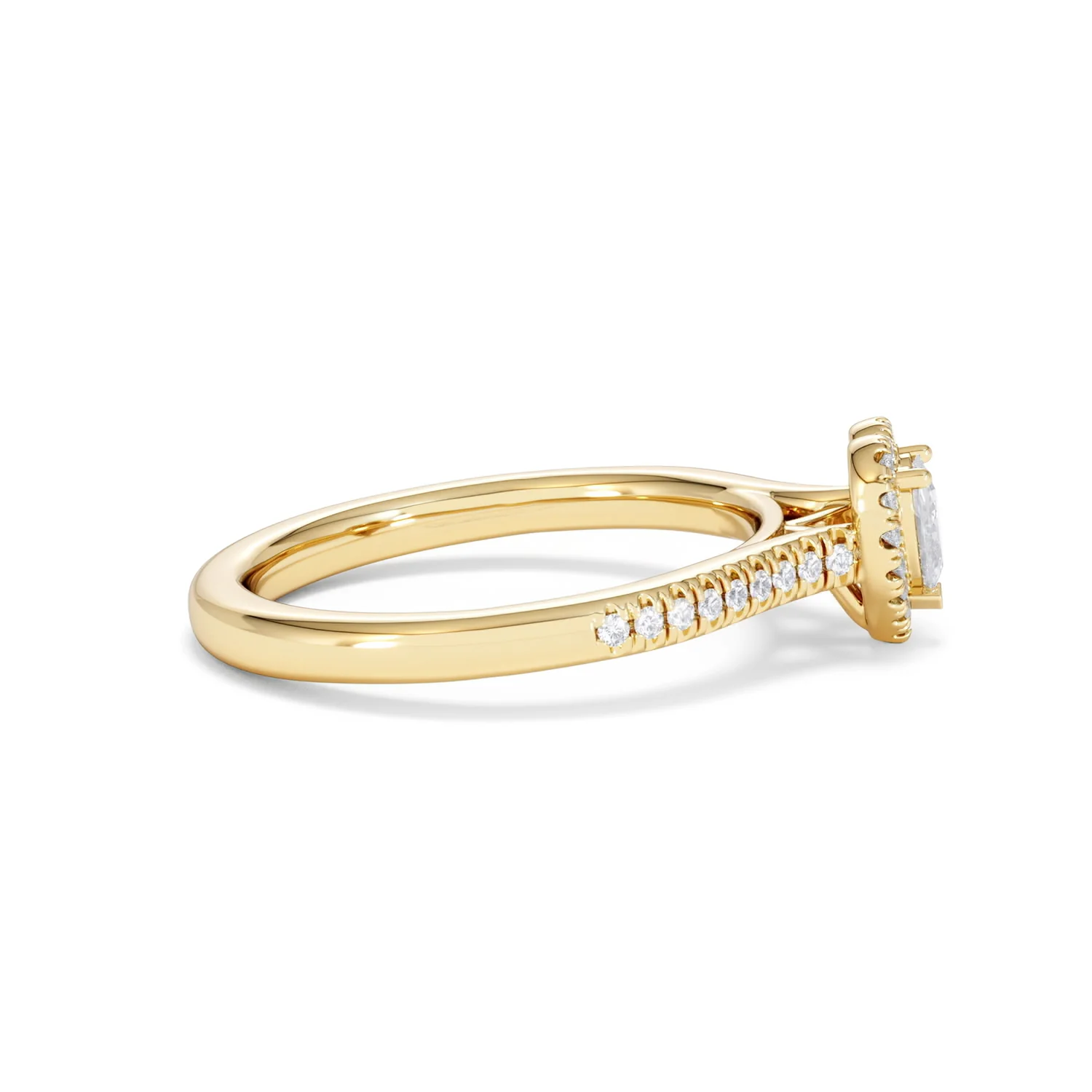 Lumia Heart Cut Lab Diamond Halo Ring 0.50ct F/VS in 18K Gold Vermeil - Image 29