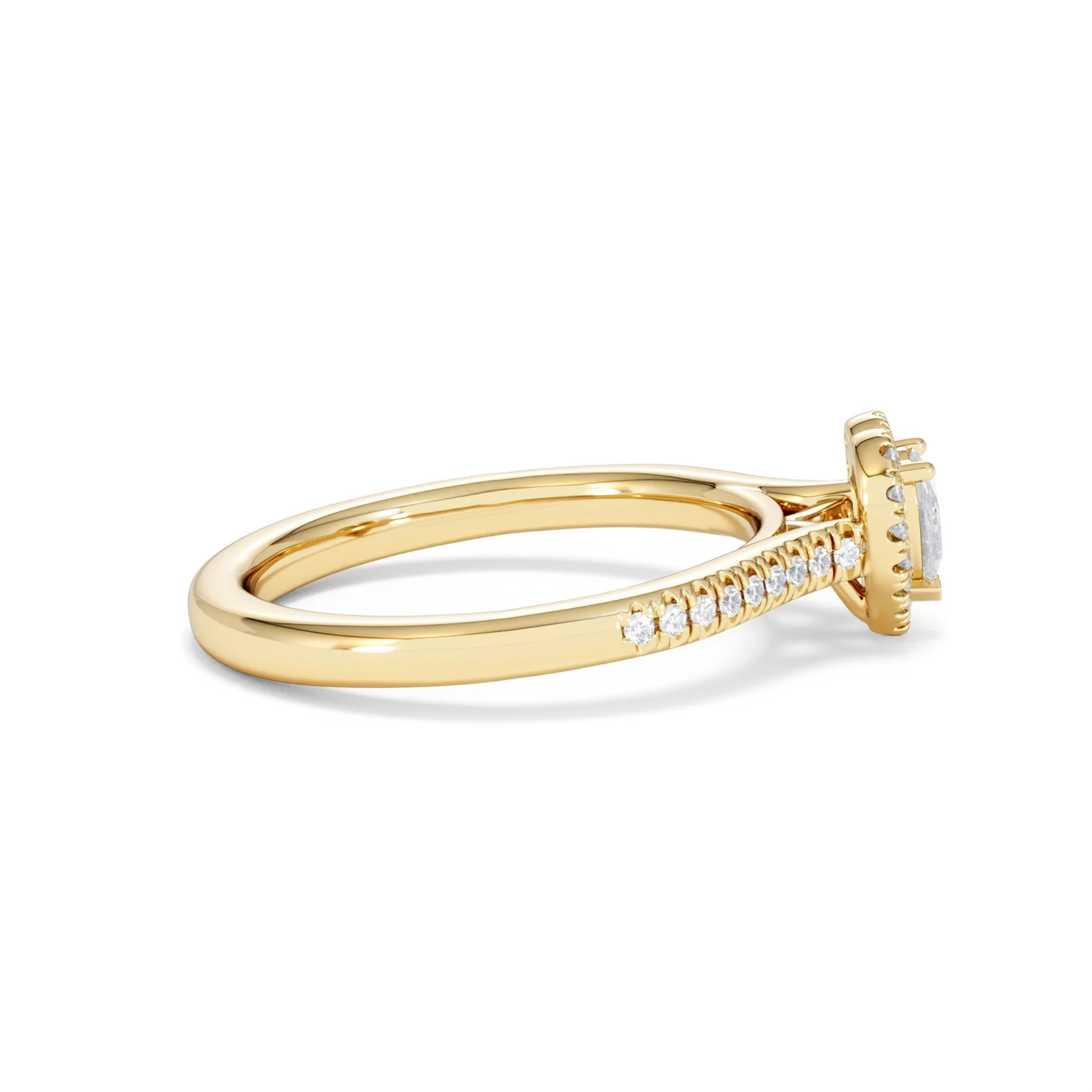 Lumia Heart Cut Lab Diamond Halo Ring 0.50ct F/VS in 18K Gold Vermeil - Image 30