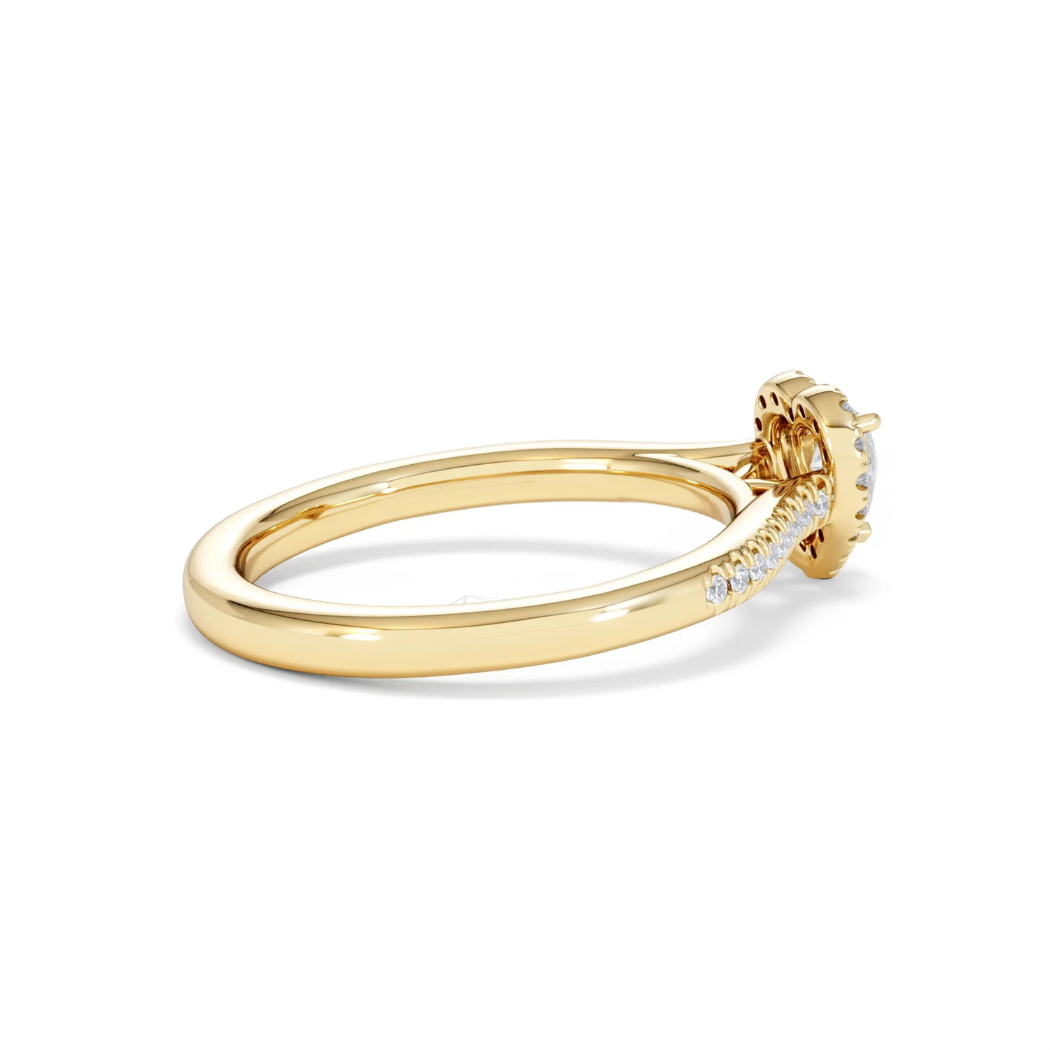 Lumia Heart Cut Lab Diamond Halo Ring 0.50ct F/VS in 18K Gold Vermeil - Image 35