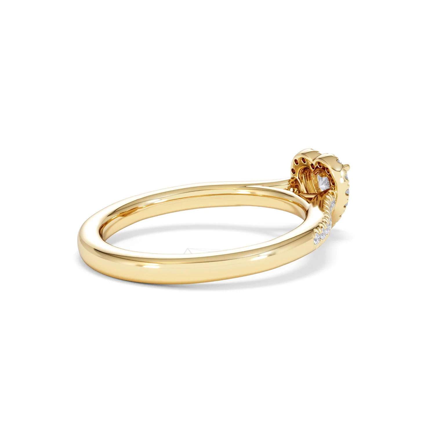 Lumia Heart Cut Lab Diamond Halo Ring 0.50ct F/VS in 18K Gold Vermeil - Image 38