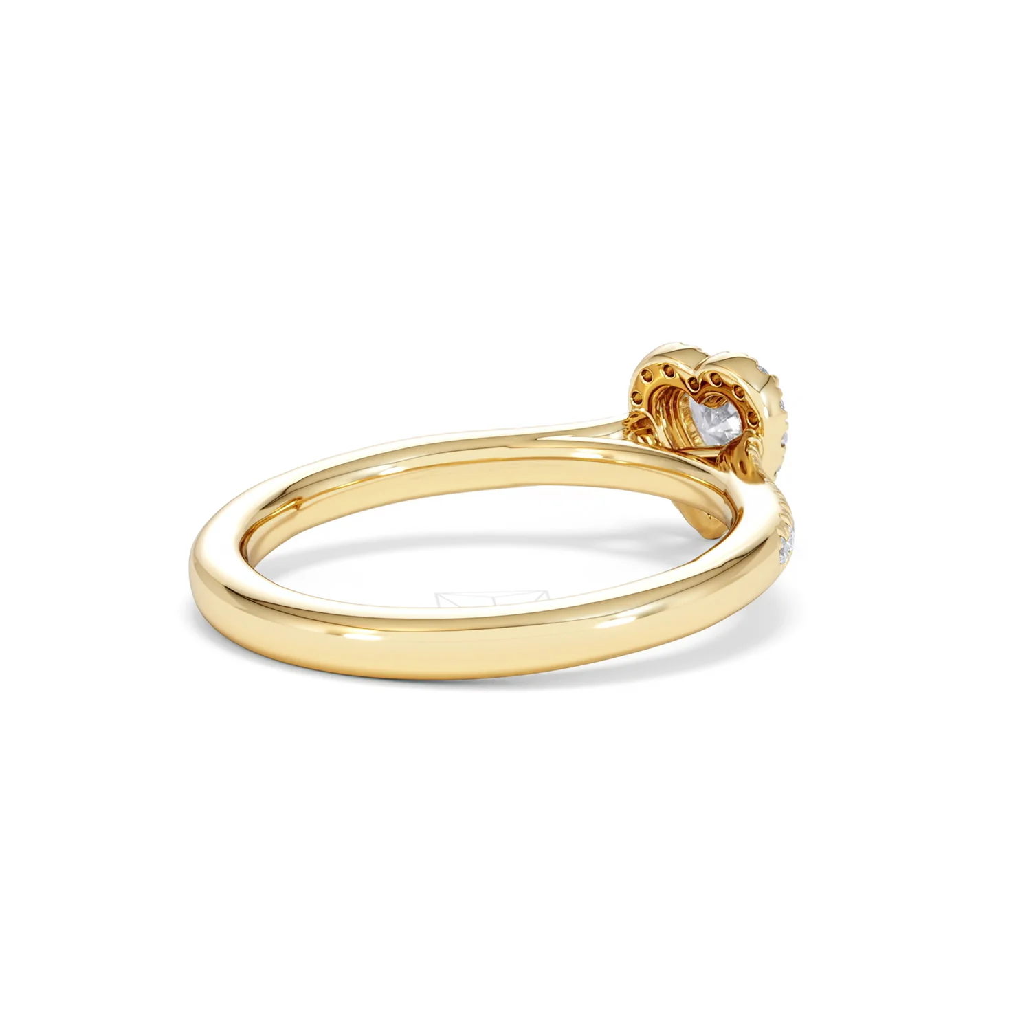Lumia Heart Cut Lab Diamond Halo Ring 0.50ct F/VS in 18K Gold Vermeil - Image 41