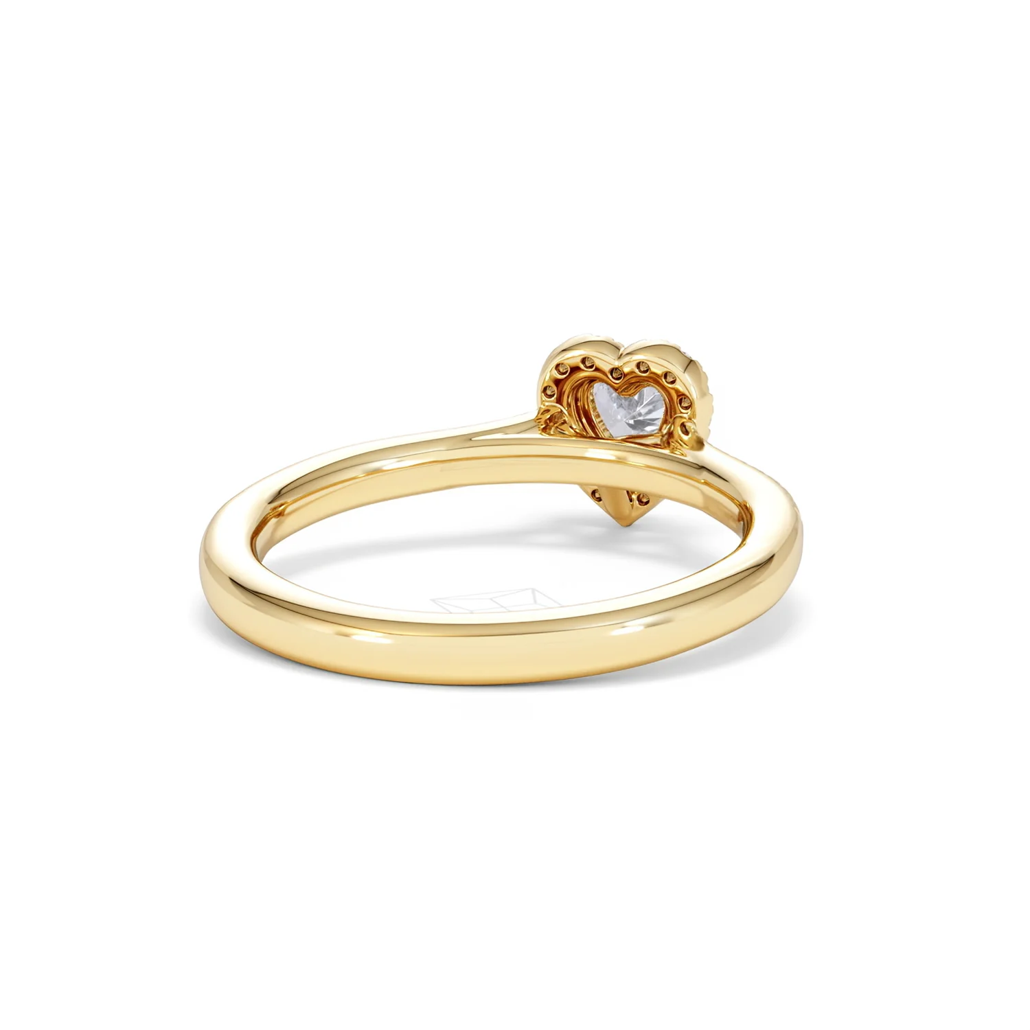 Lumia Heart Cut Lab Diamond Halo Ring 0.50ct F/VS in 18K Gold Vermeil - Image 45