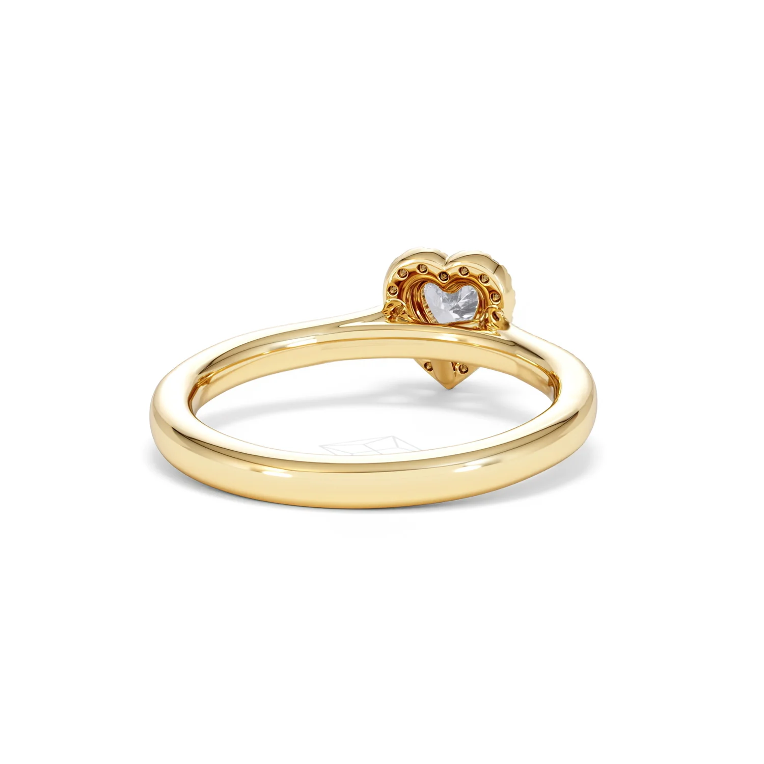 Lumia Heart Cut Lab Diamond Halo Ring 0.50ct F/VS in 18K Gold Vermeil - Image 46
