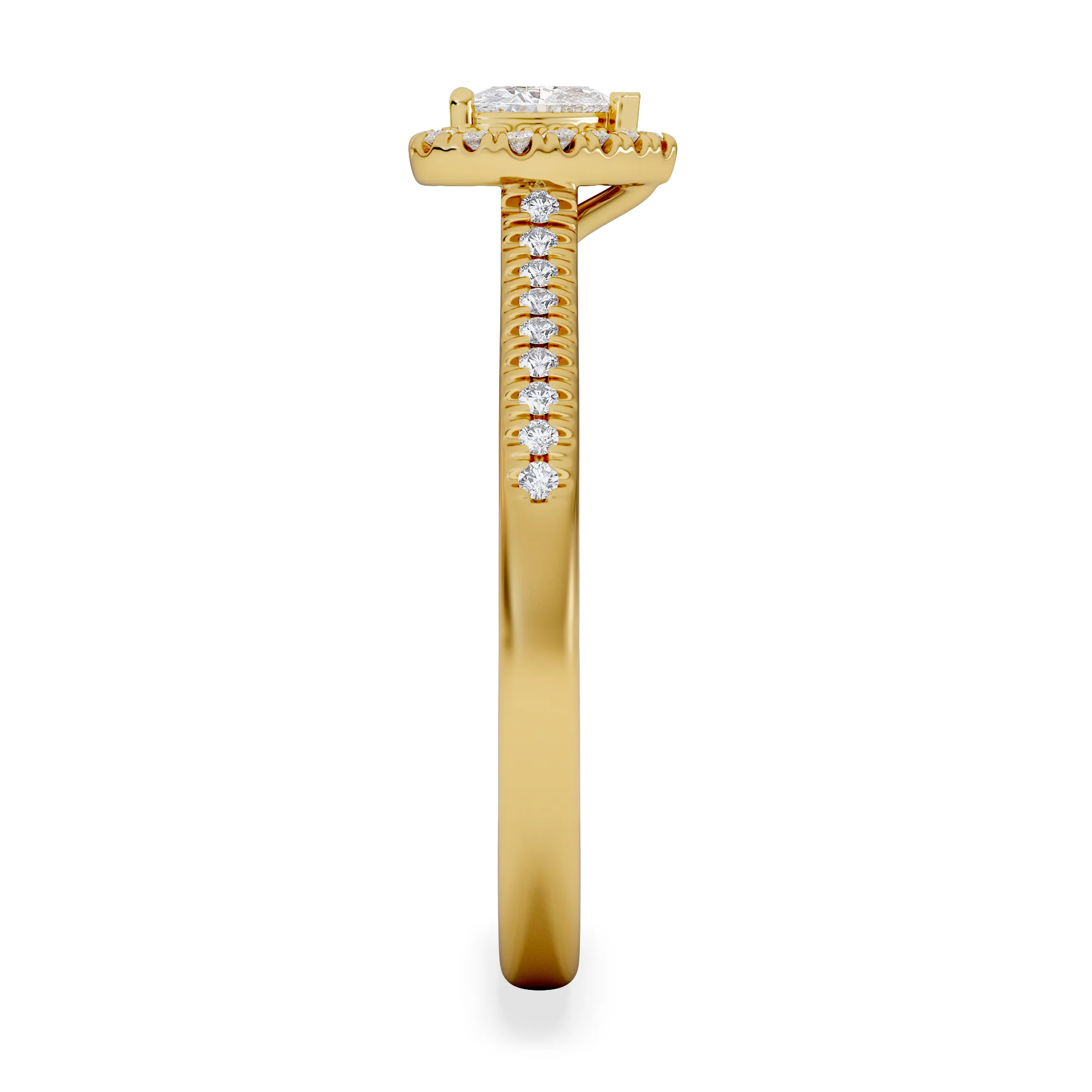 Lumia Heart Cut Lab Diamond Halo Ring 0.50ct F/VS in 18K Gold Vermeil - Image 5