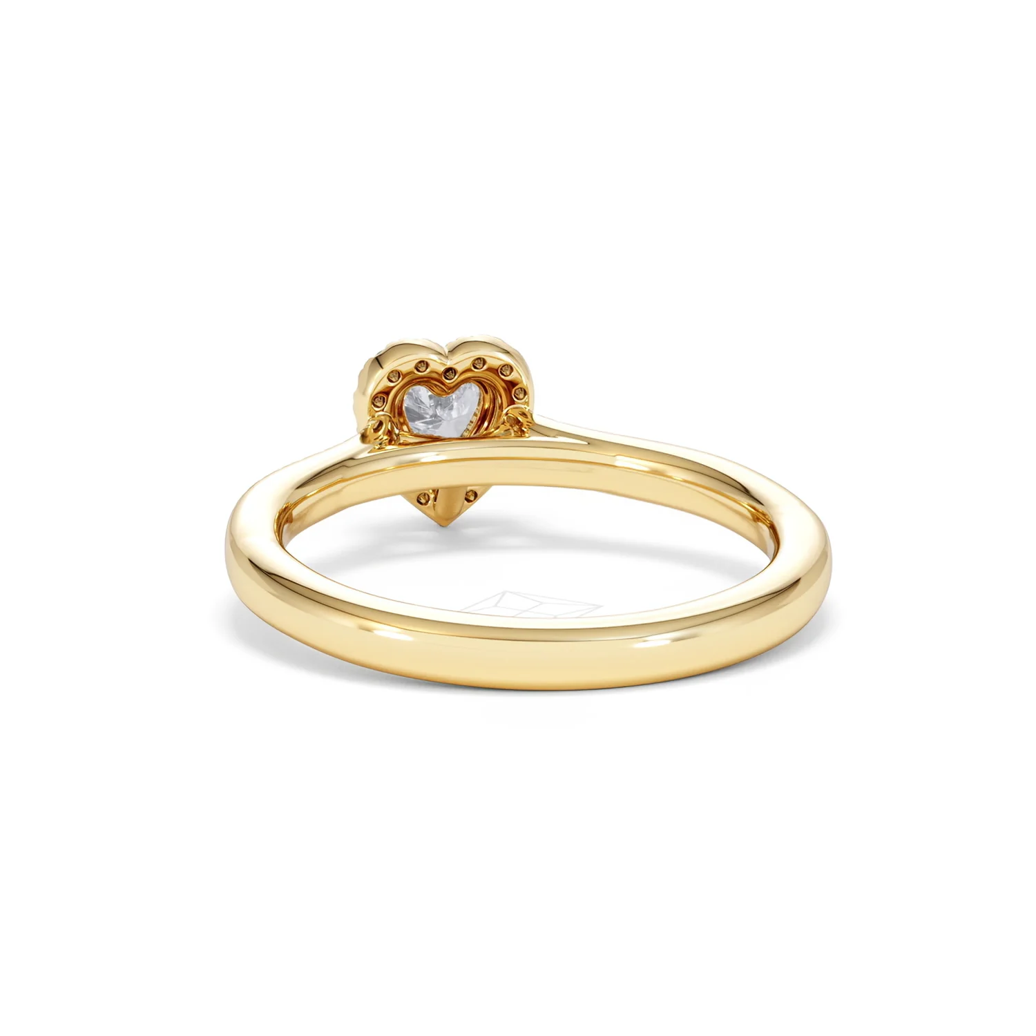 Lumia Heart Cut Lab Diamond Halo Ring 0.50ct F/VS in 18K Gold Vermeil - Image 53