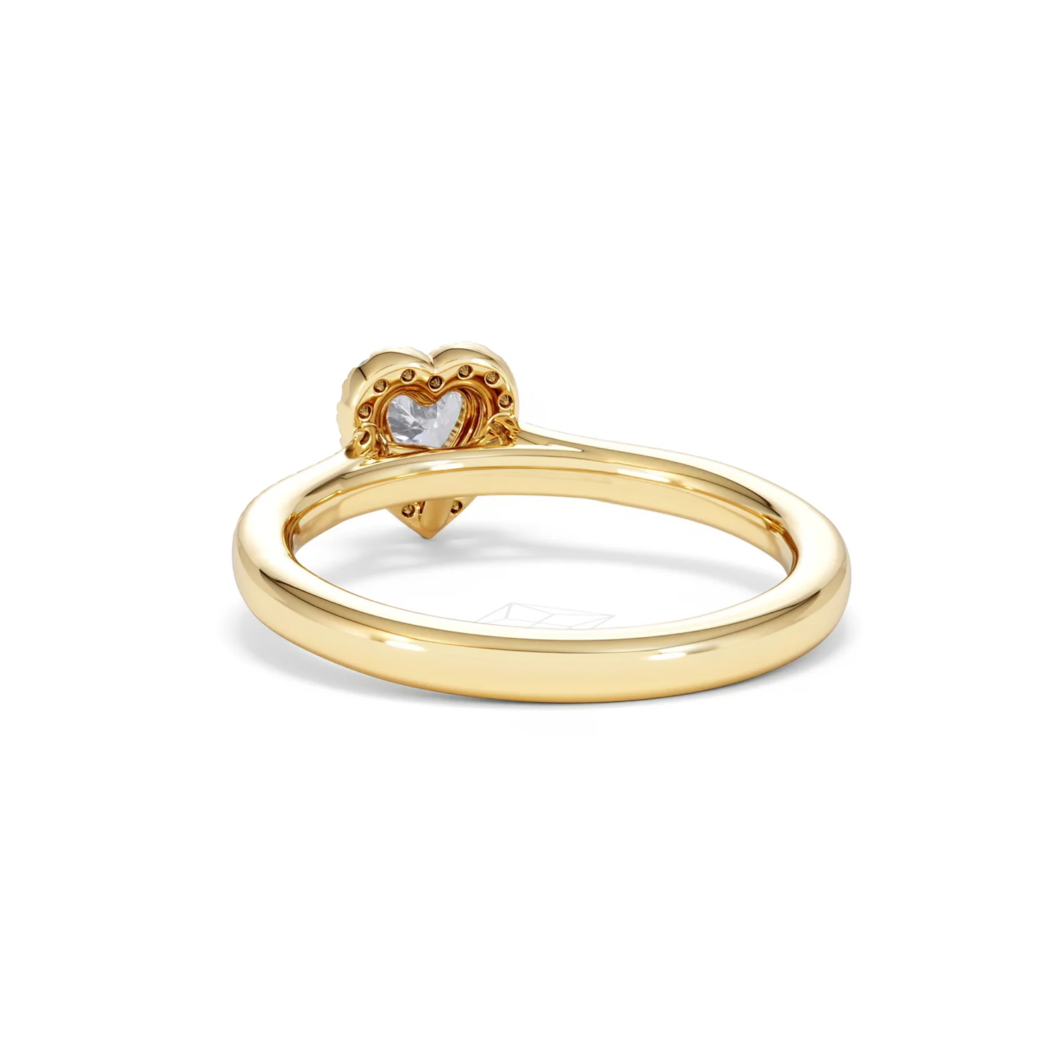Lumia Heart Cut Lab Diamond Halo Ring 0.50ct F/VS in 18K Gold Vermeil - Image 54