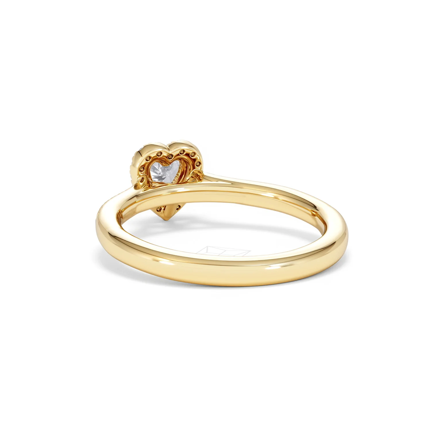 Lumia Heart Cut Lab Diamond Halo Ring 0.50ct F/VS in 18K Gold Vermeil - Image 55