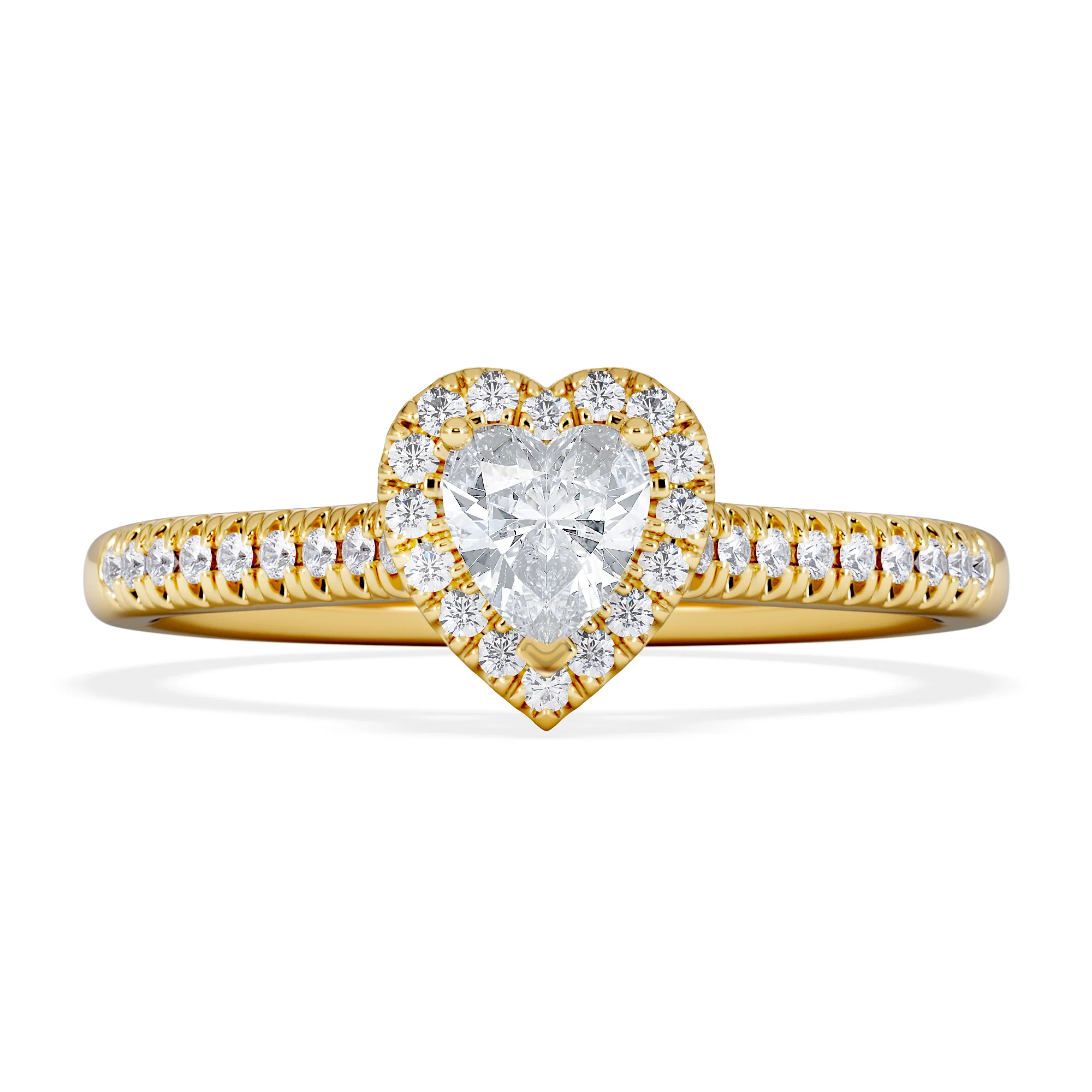 Lumia Heart Cut Lab Diamond Halo Ring 0.50ct F/VS in 18K Gold Vermeil - Image 6