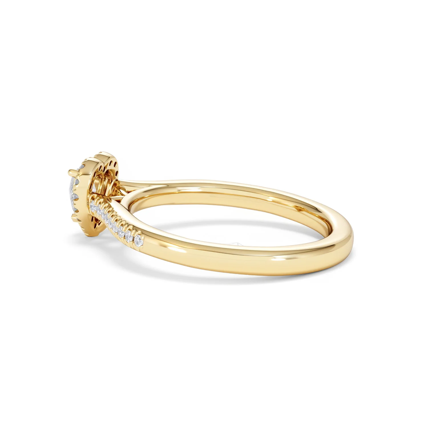 Lumia Heart Cut Lab Diamond Halo Ring 0.50ct F/VS in 18K Gold Vermeil - Image 65