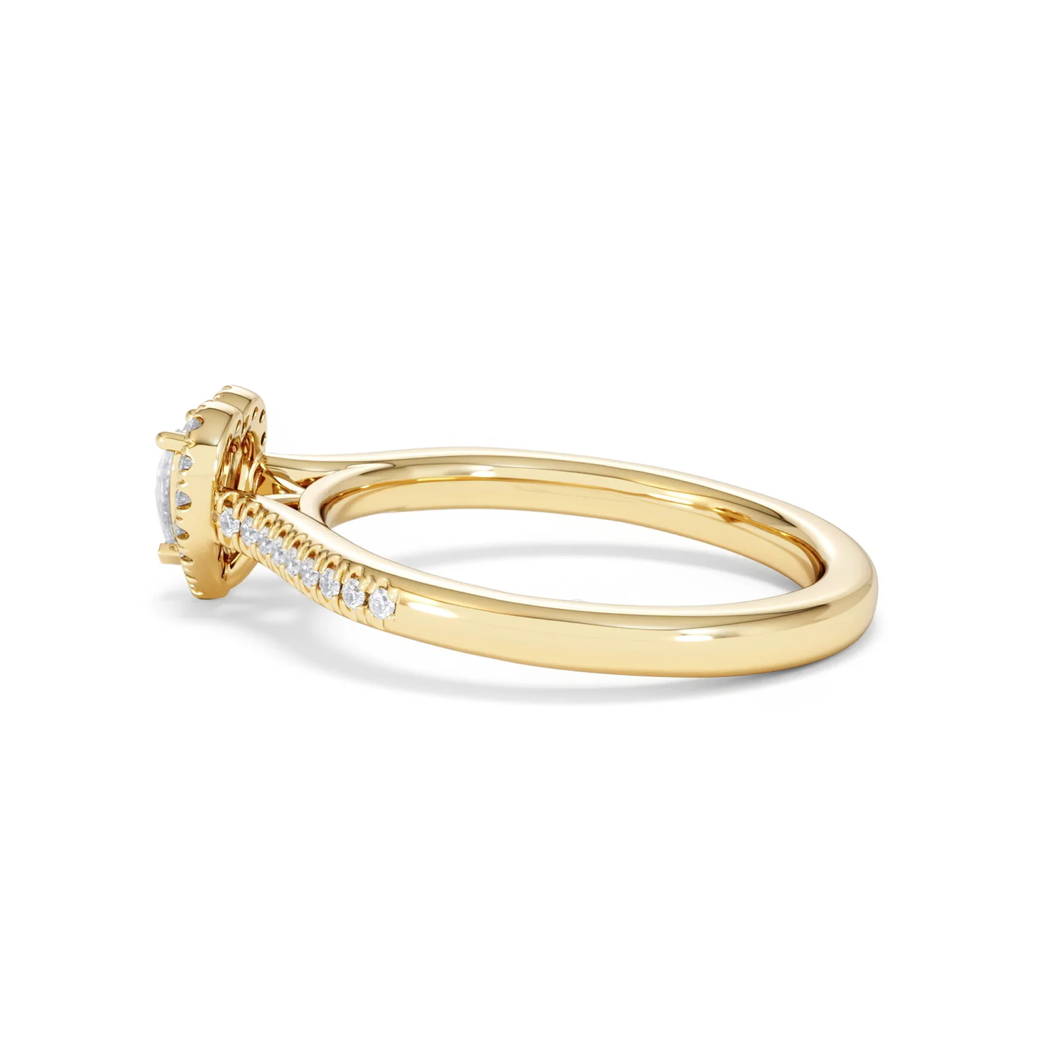 Lumia Heart Cut Lab Diamond Halo Ring 0.50ct F/VS in 18K Gold Vermeil - Image 67
