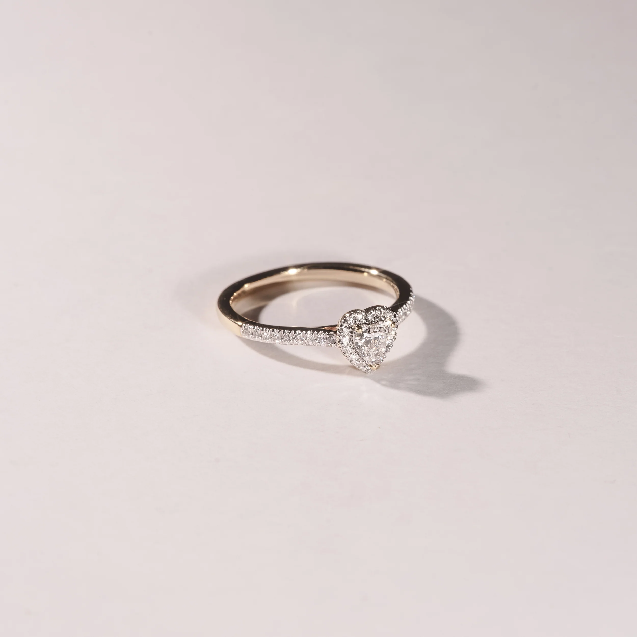 Lumia Heart Cut Lab Diamond Halo Ring 0.50ct F/VS in 18K Gold Vermeil - Image 7