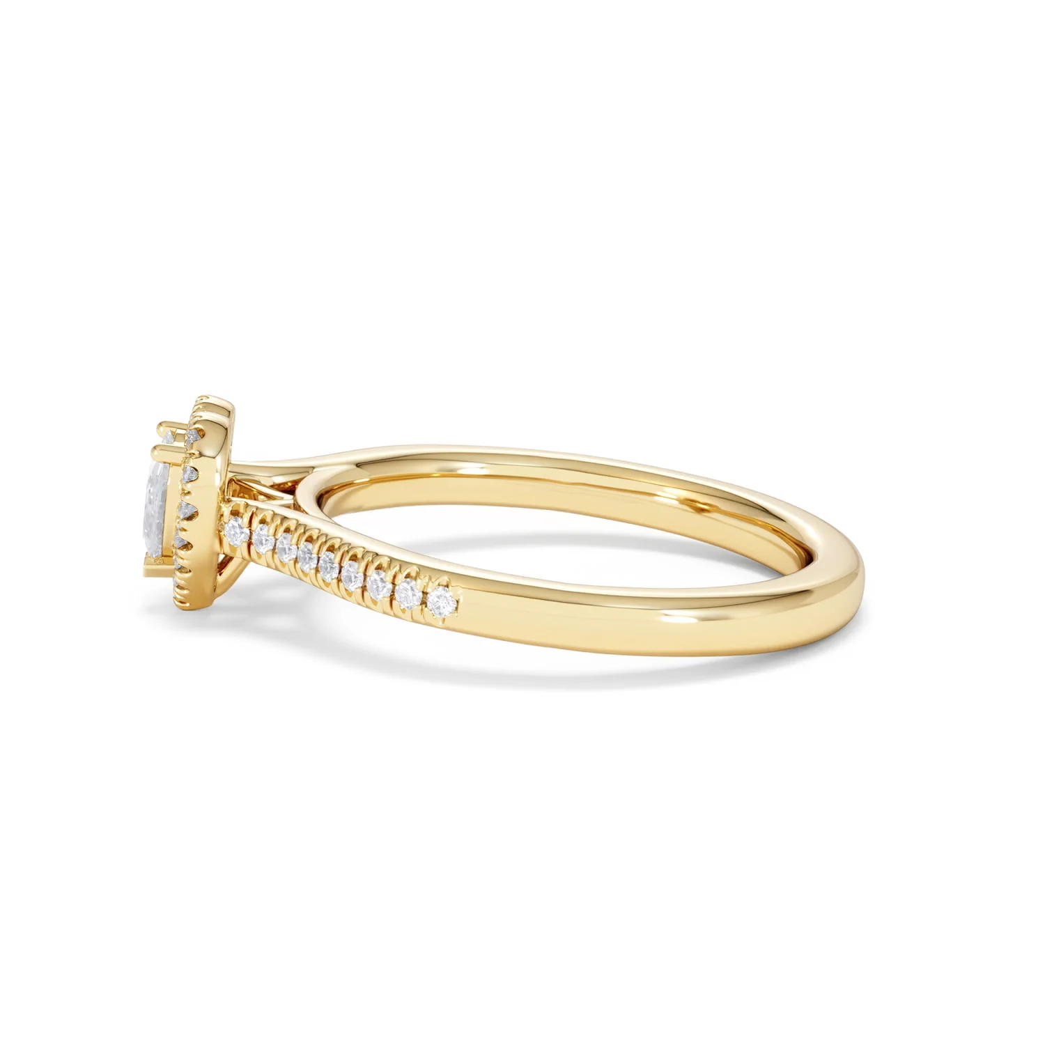 Lumia Heart Cut Lab Diamond Halo Ring 0.50ct F/VS in 18K Gold Vermeil - Image 70