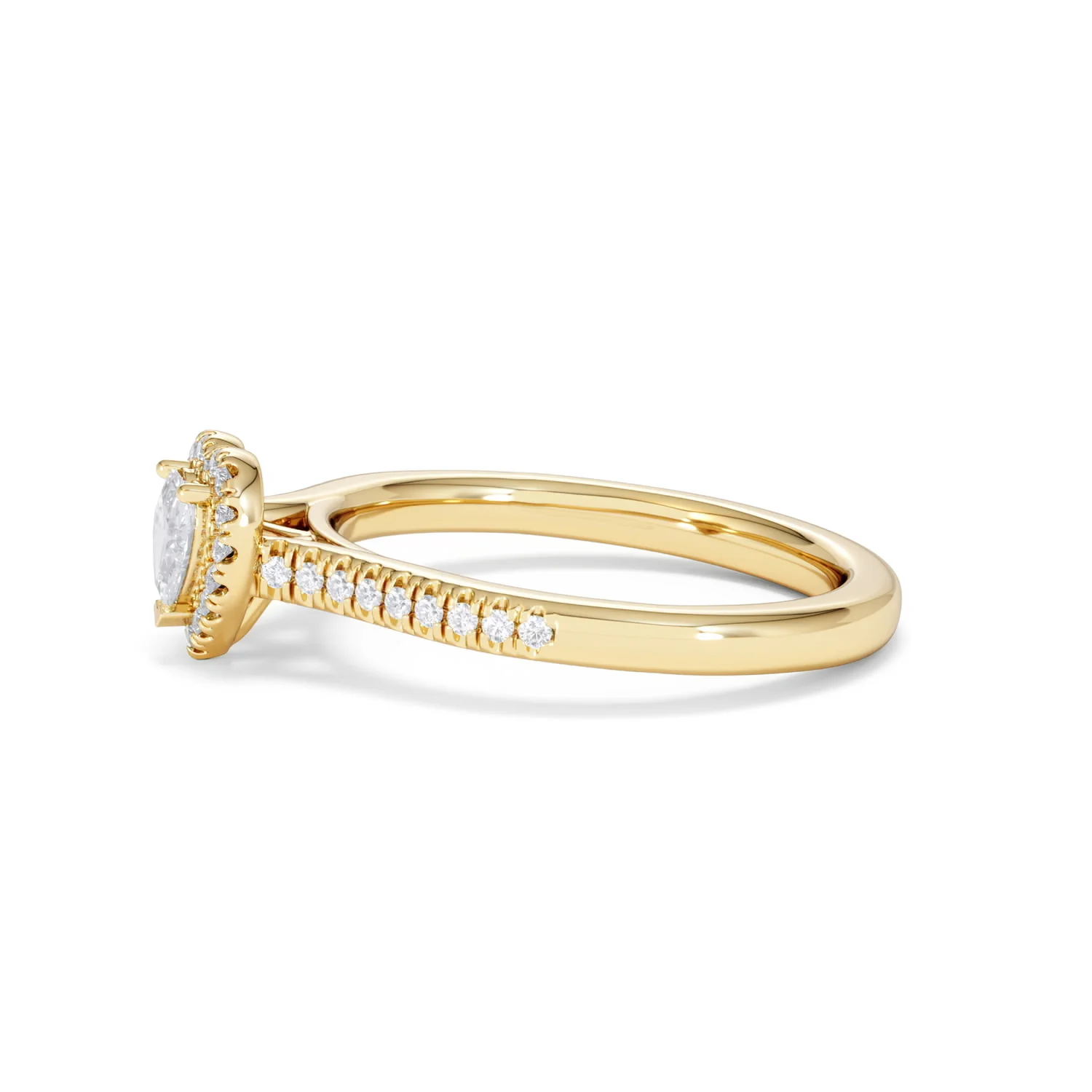 Lumia Heart Cut Lab Diamond Halo Ring 0.50ct F/VS in 18K Gold Vermeil - Image 73