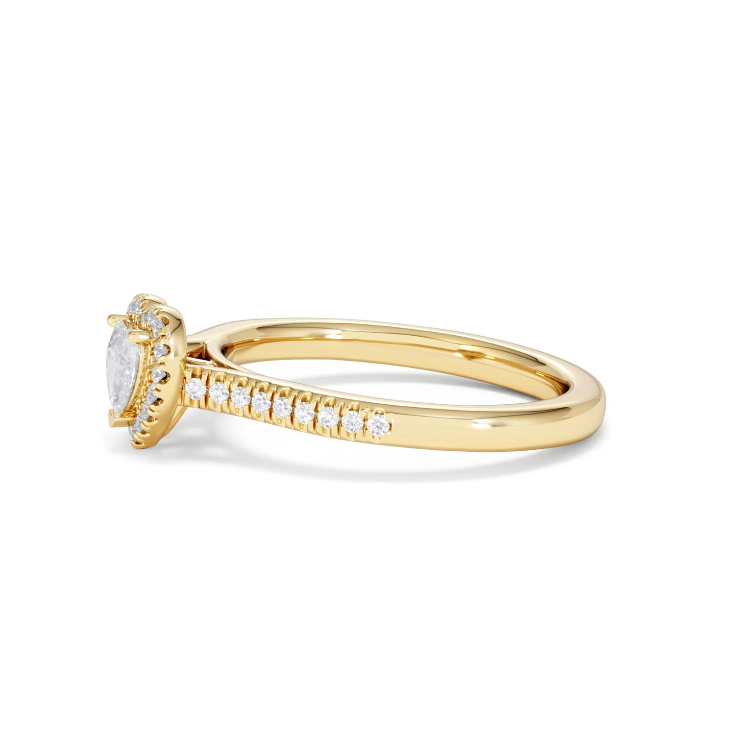 Lumia Heart Cut Lab Diamond Halo Ring 0.50ct F/VS in 18K Gold Vermeil - Image 74