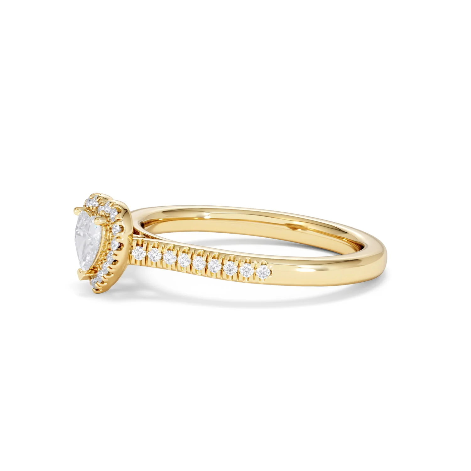 Lumia Heart Cut Lab Diamond Halo Ring 0.50ct F/VS in 18K Gold Vermeil - Image 76