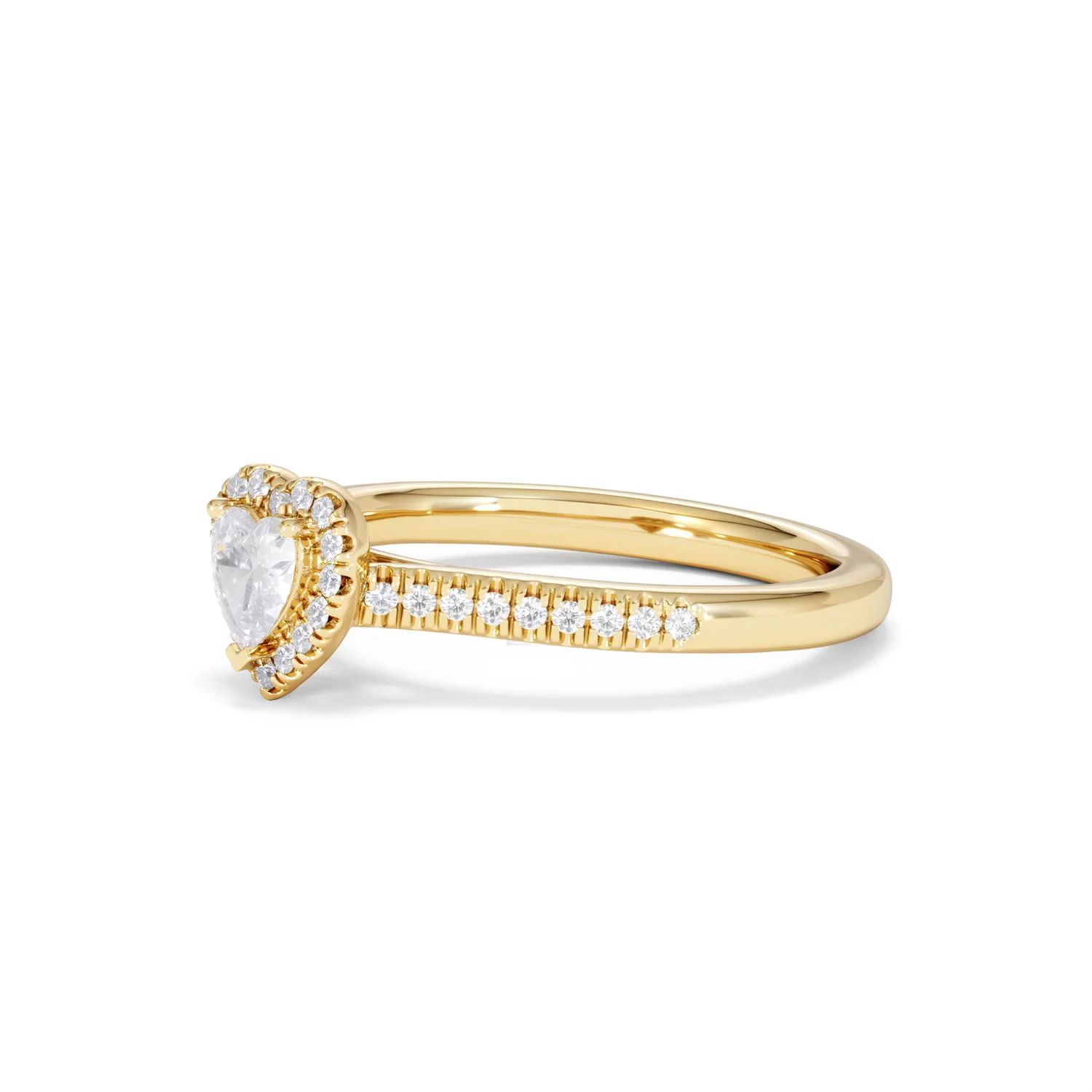 Lumia Heart Cut Lab Diamond Halo Ring 0.50ct F/VS in 18K Gold Vermeil - Image 79
