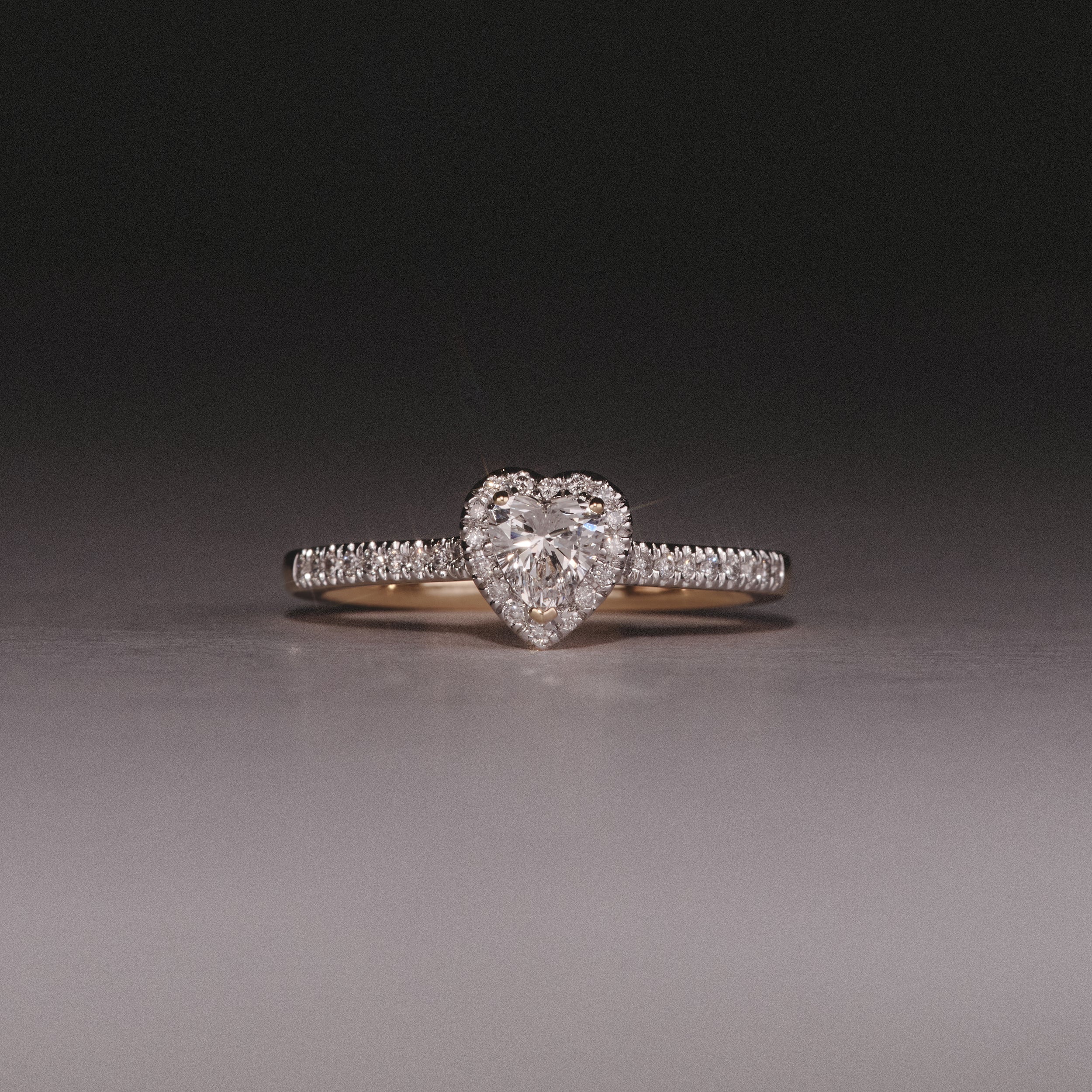 Lumia Heart Cut Lab Diamond Halo Ring 0.50ct F/VS in 18K Gold Vermeil - Image 8
