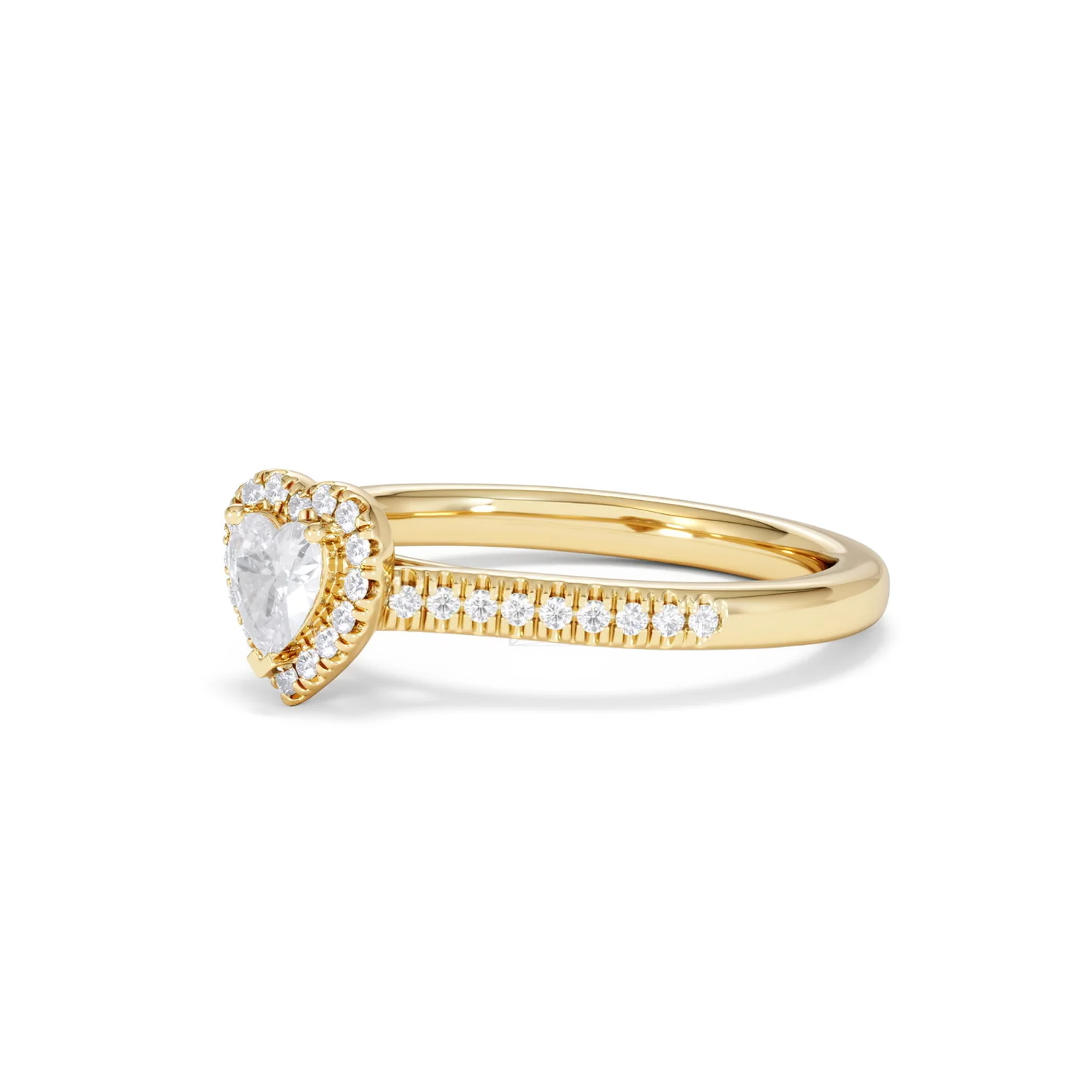 Lumia Heart Cut Lab Diamond Halo Ring 0.50ct F/VS in 18K Gold Vermeil - Image 80