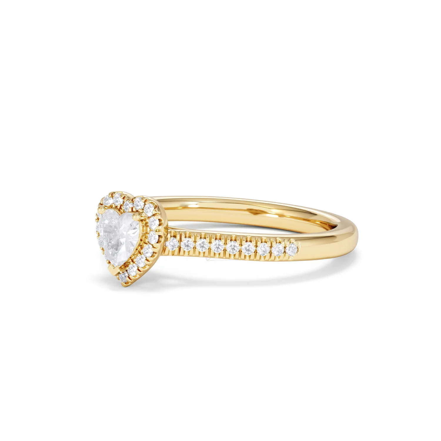 Lumia Heart Cut Lab Diamond Halo Ring 0.50ct F/VS in 18K Gold Vermeil - Image 81
