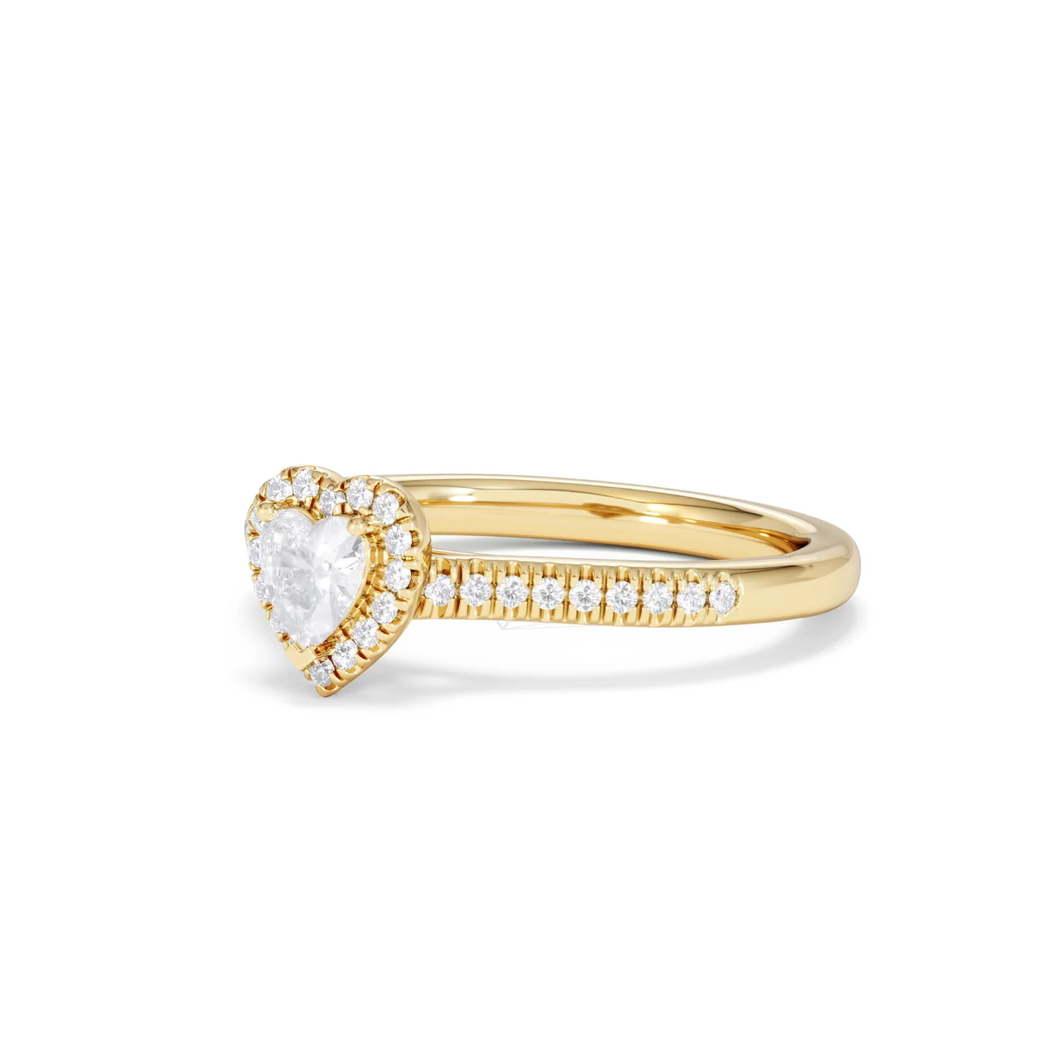 Lumia Heart Cut Lab Diamond Halo Ring 0.50ct F/VS in 18K Gold Vermeil - Image 82