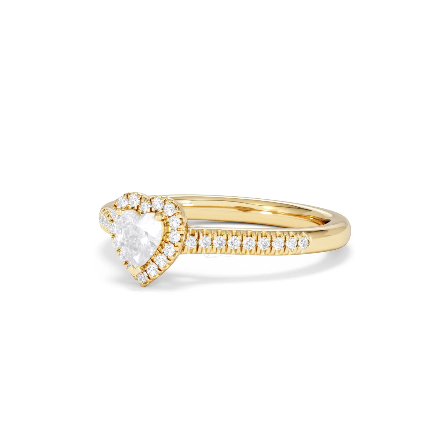 Lumia Heart Cut Lab Diamond Halo Ring 0.50ct F/VS in 18K Gold Vermeil - Image 83