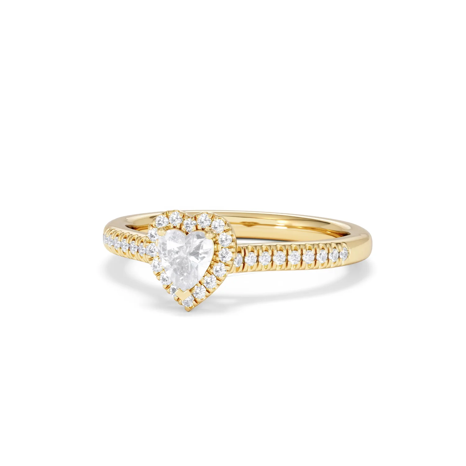 Lumia Heart Cut Lab Diamond Halo Ring 0.50ct F/VS in 18K Gold Vermeil - Image 86
