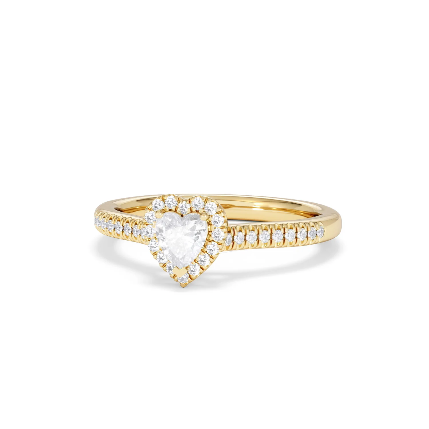 Lumia Heart Cut Lab Diamond Halo Ring 0.50ct F/VS in 18K Gold Vermeil - Image 87