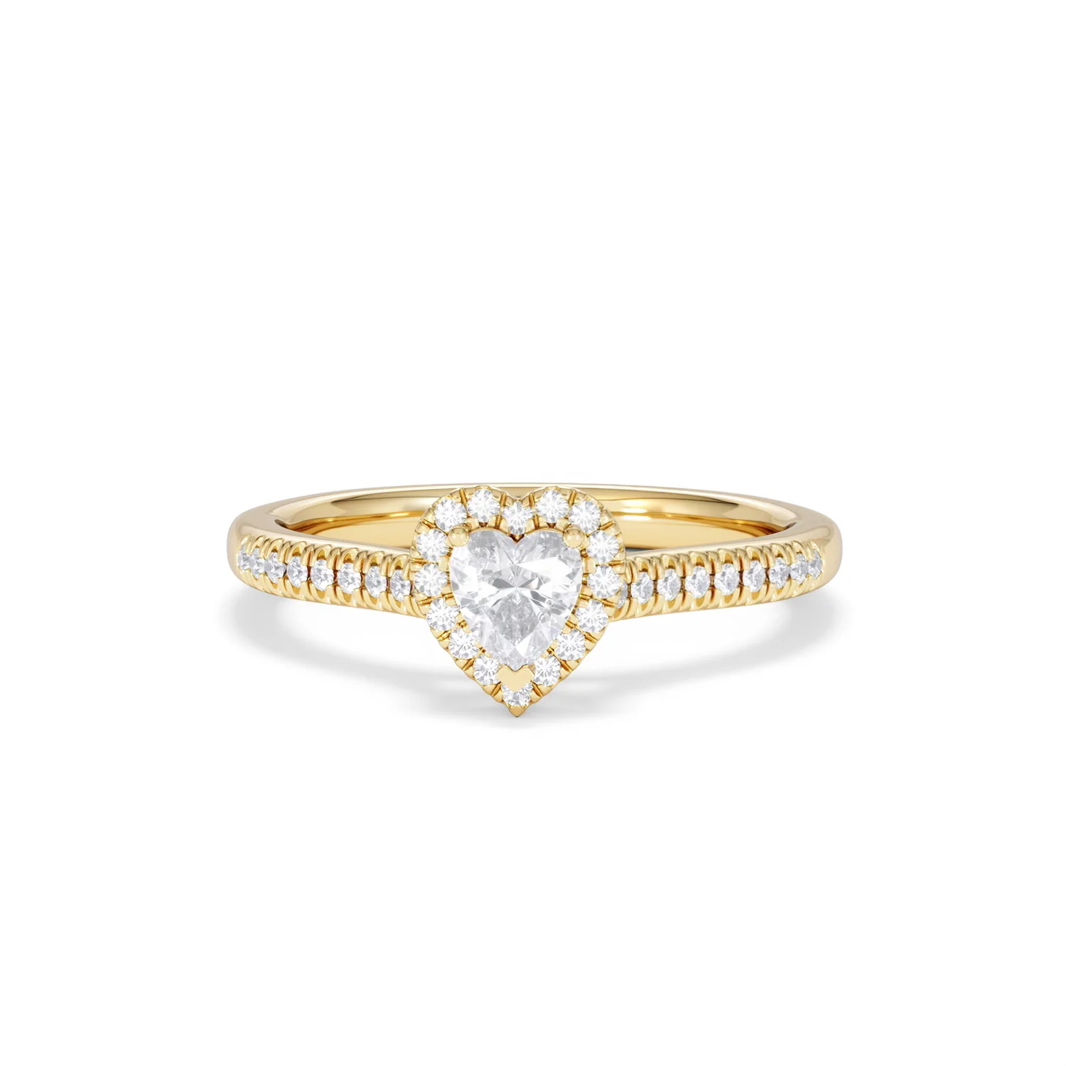 Lumia Heart Cut Lab Diamond Halo Ring 0.50ct F/VS in 18K Gold Vermeil - Image 89